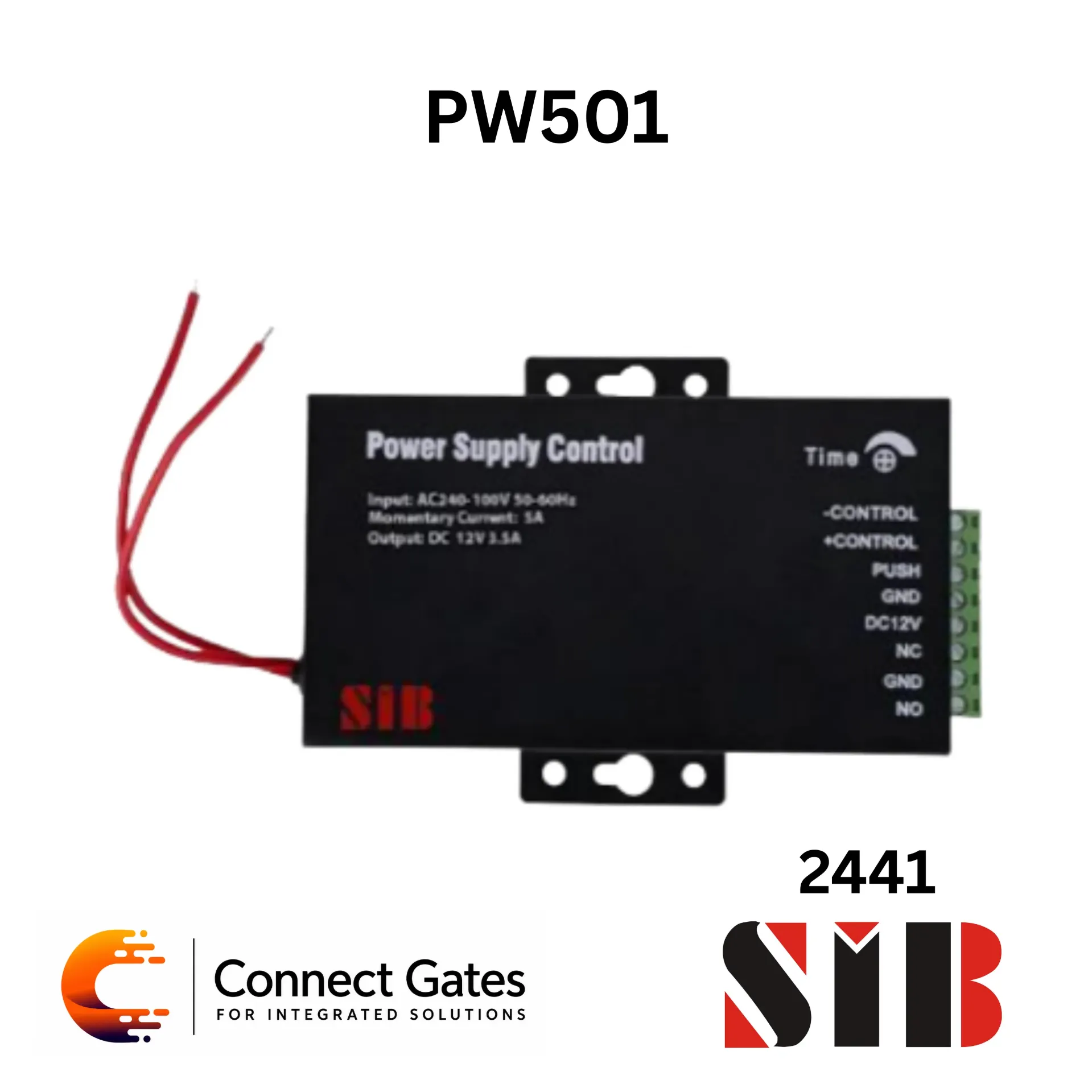 SIB PW501 – 12V DC 3.5A Access Control Power Supply with Adjustable Time Delay