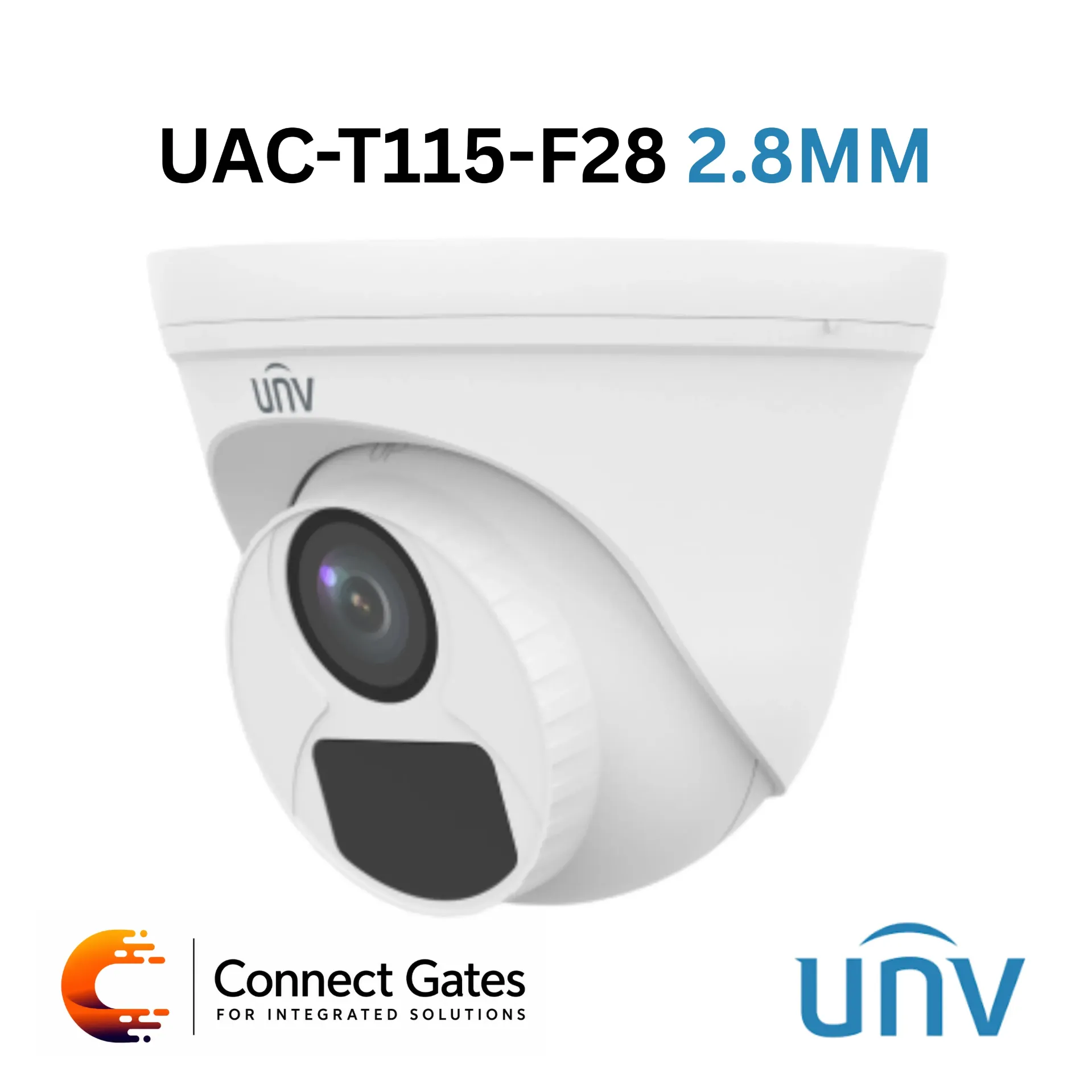 [T115-F28 2.8MM] Uniview UAC-T115-F28 2.8MM – 5MP HD Fixed IR Turret Analog Camera with 30m IR Range & IP67 Protection