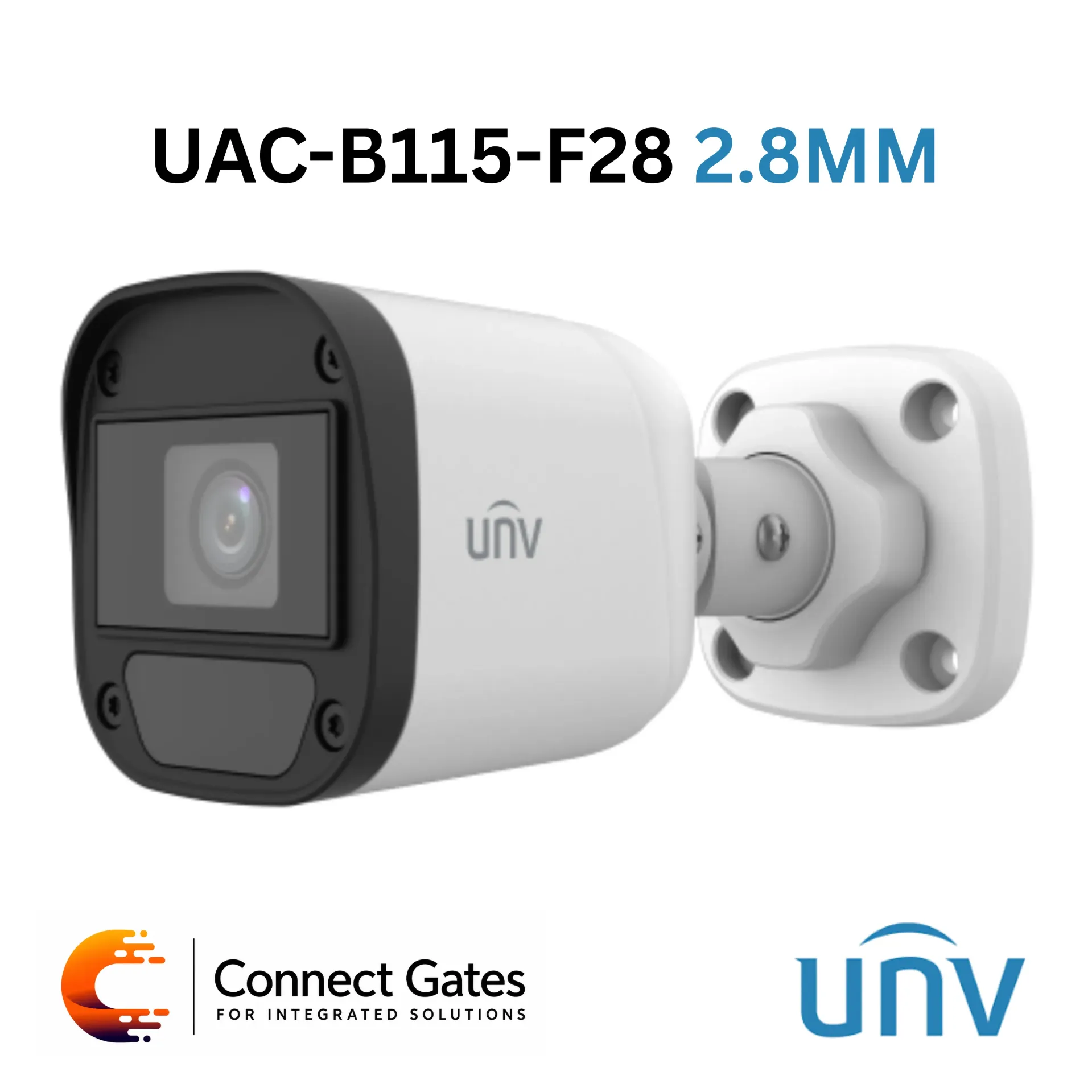 Uniview UAC-B115-F28 2.8MM – 5MP Fixed IR Bullet Analog Camera with 30m IR Range & IP67 Protection