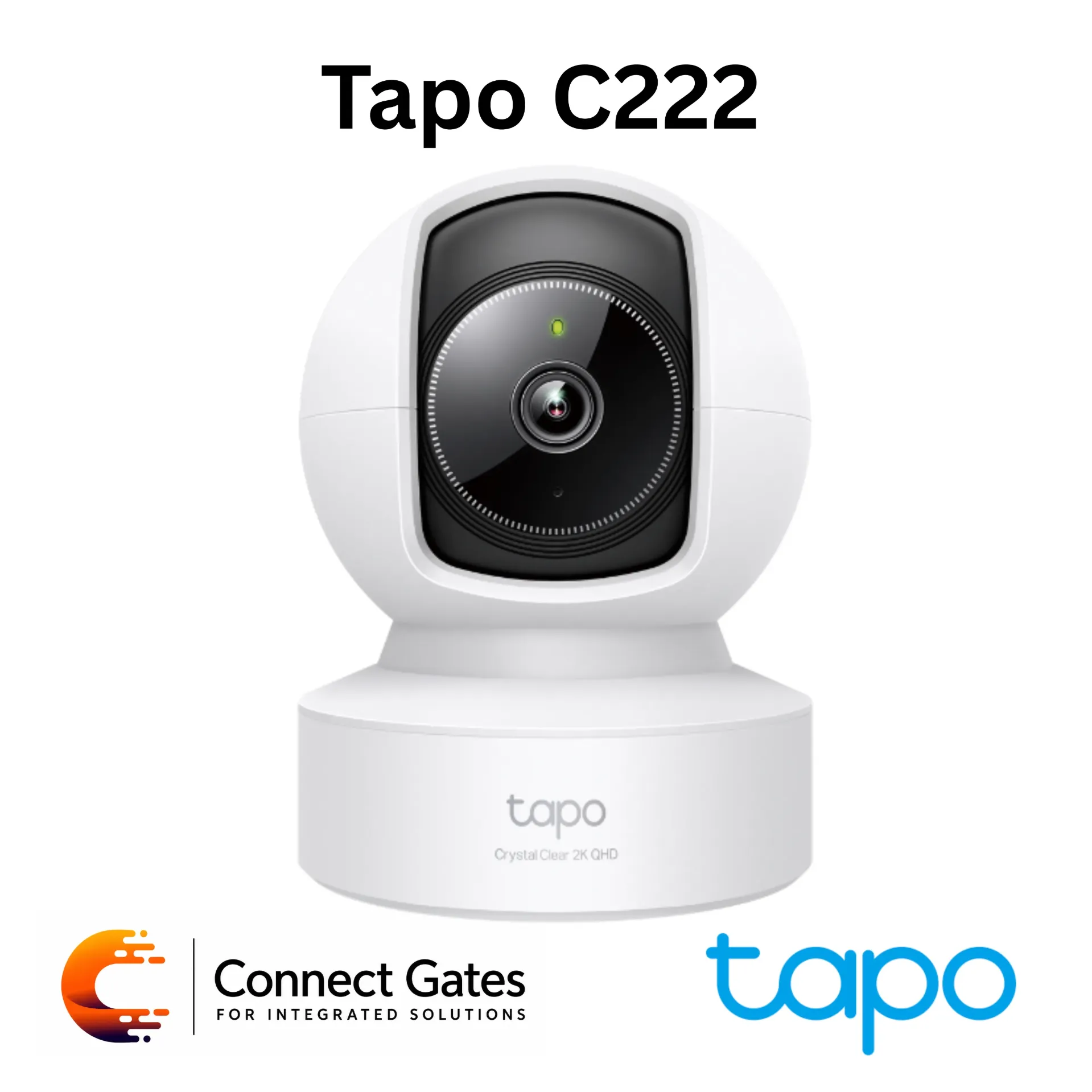 [C222] Tapo C222 – 2K QHD 4MP Pan/Tilt AI Home Security Wi-Fi Camera with Ethernet, 360° View & Two-Way Audio