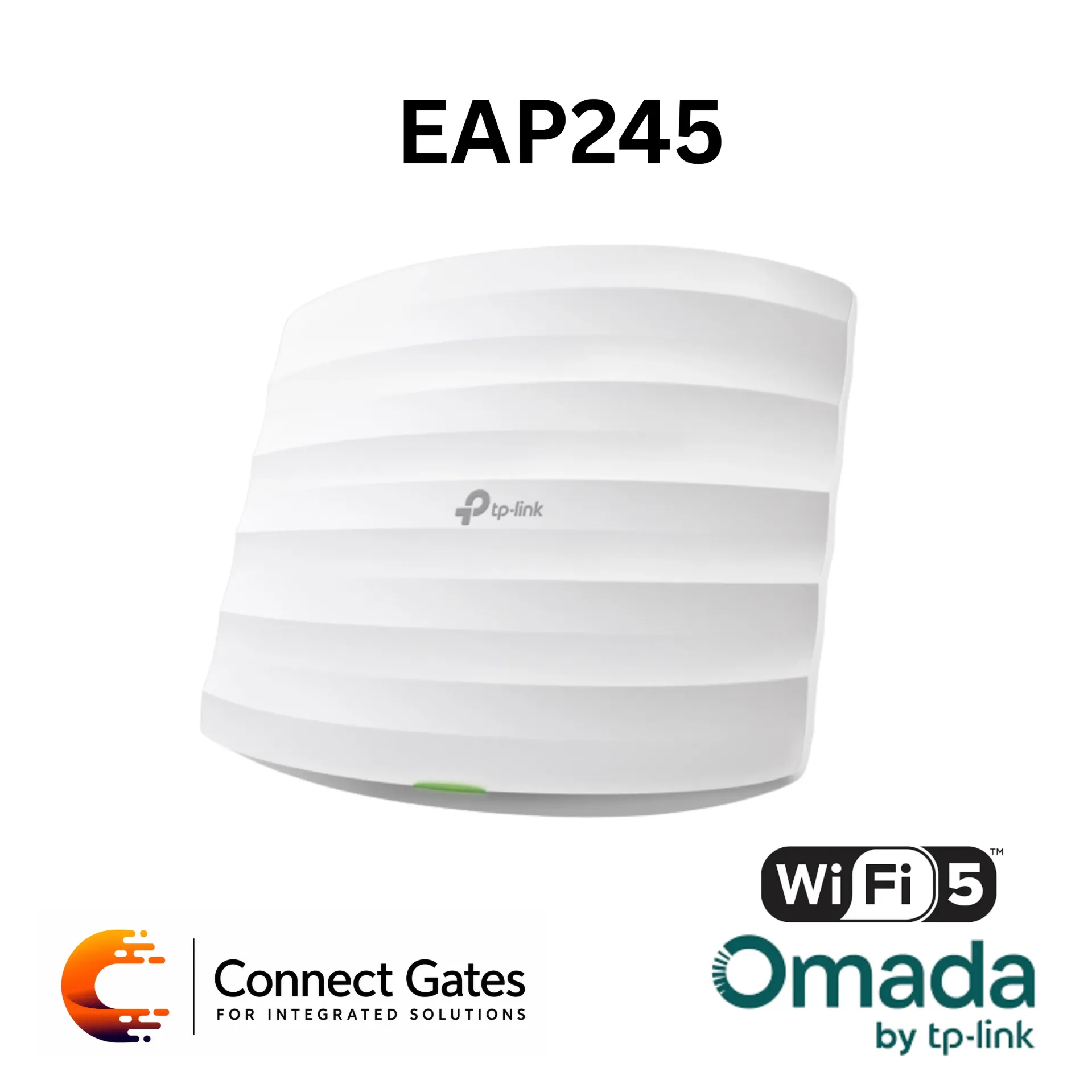 [EAP245] Omada EAP245 – AC1750 Ceiling Mount Dual-Band Wi-Fi Access Point with 2 Gigabit RJ45 Ports & Centralized Omada Management