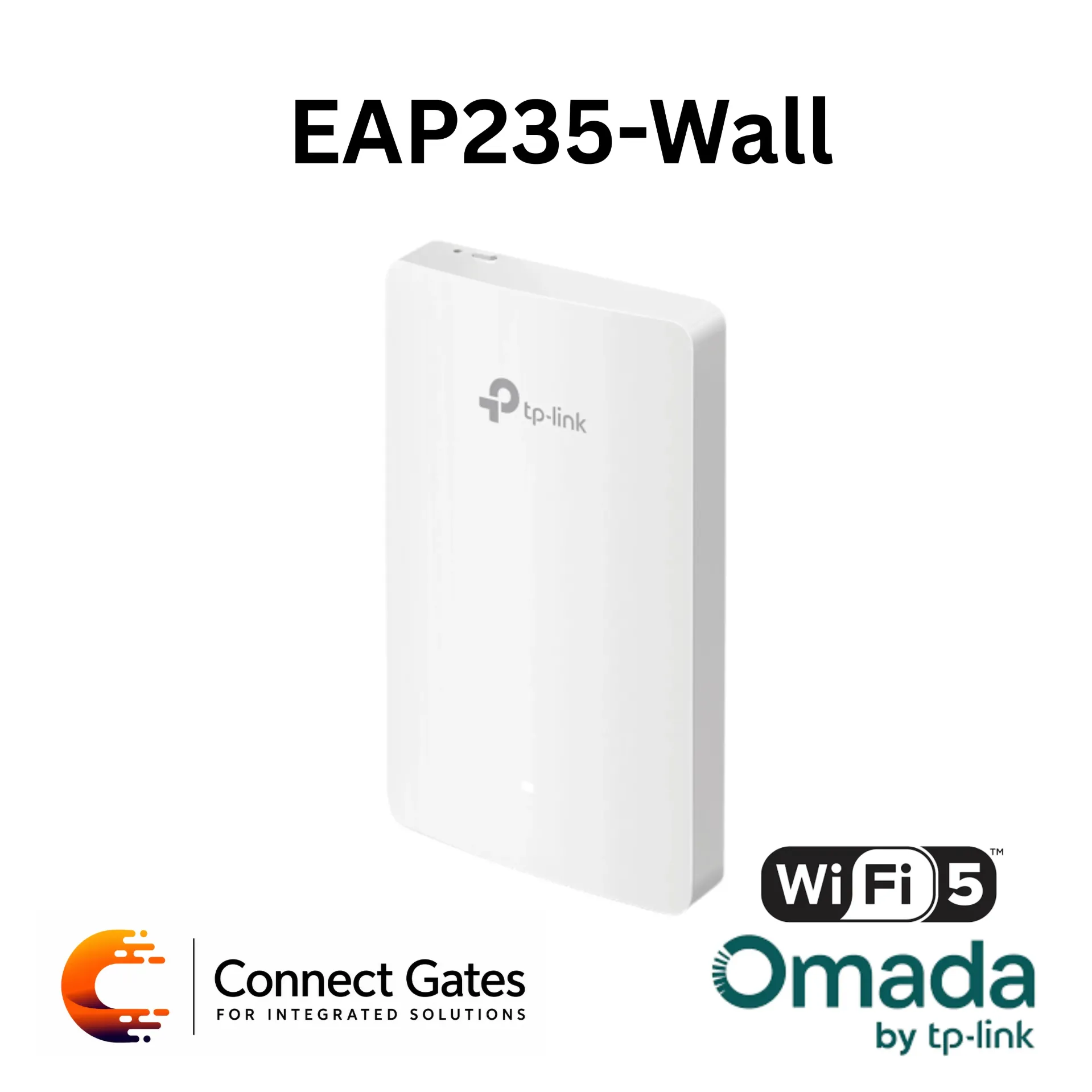 [EAP235-Wall] Omada EAP235-Wall – AC1200 Wall Plate Dual-Band Wi-Fi Access Point with PoE Passthrough & 4 Gigabit RJ45 Ports