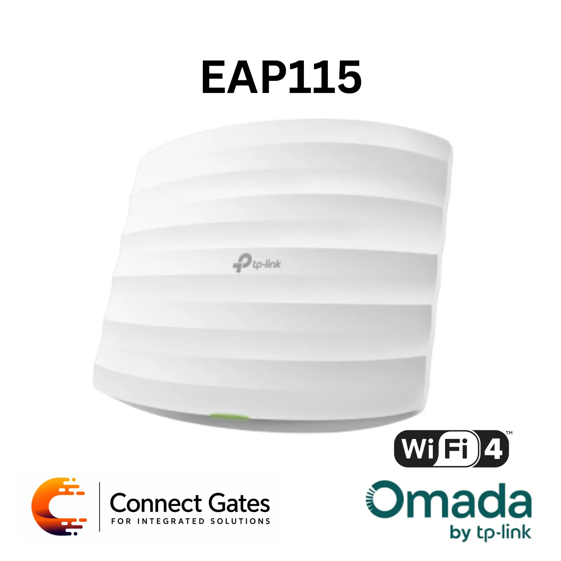 [EAP115] Omada EAP115 – 300Mbps Ceiling Mount Wi-Fi Access Point with 10/100Mbps RJ45 Port & Centralized Omada Management