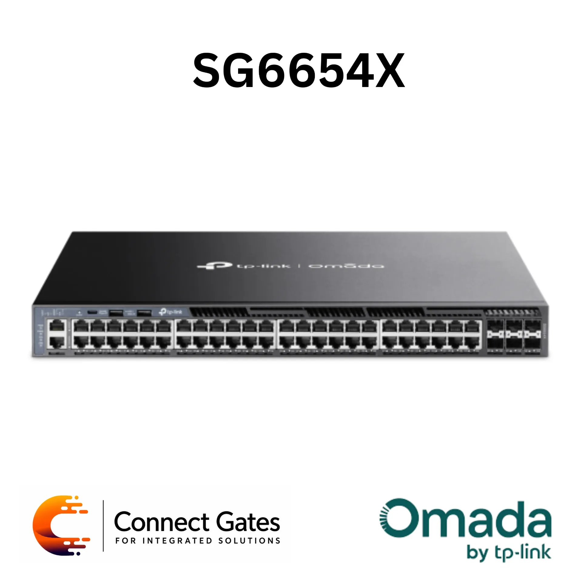 [SG6654X] Omada SG6654X – 48-Port Gigabit Stackable L3 Managed Switch with 6 × 10G SFP+ Slots & Dual Redundant Power Supplies