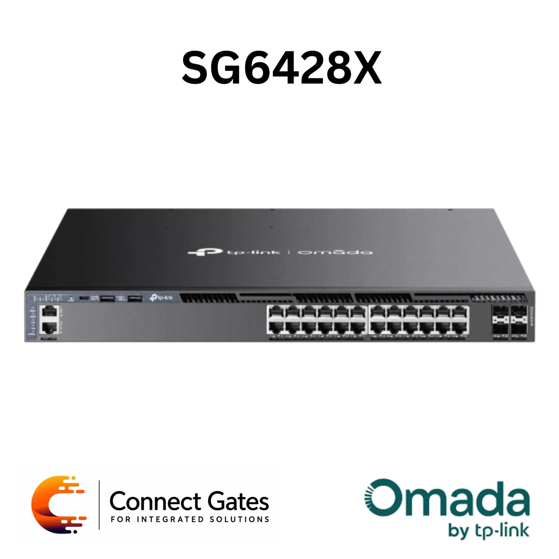 [SG6428X] Omada SG6428X – 24-Port Gigabit Stackable L3 Managed Switch with 4 × 10G SFP+ Slots & Dual Redundant Power Supplies