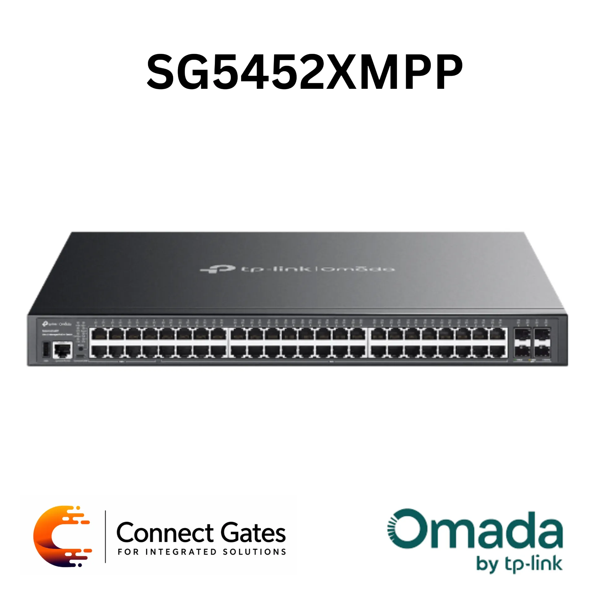[SG5452XMPP] Omada SG5452XMPP – 48-Port Gigabit Stackable Lite L3 Managed PoE++ Switch with 4 × 10G SFP+ Slots & 770W PoE Power