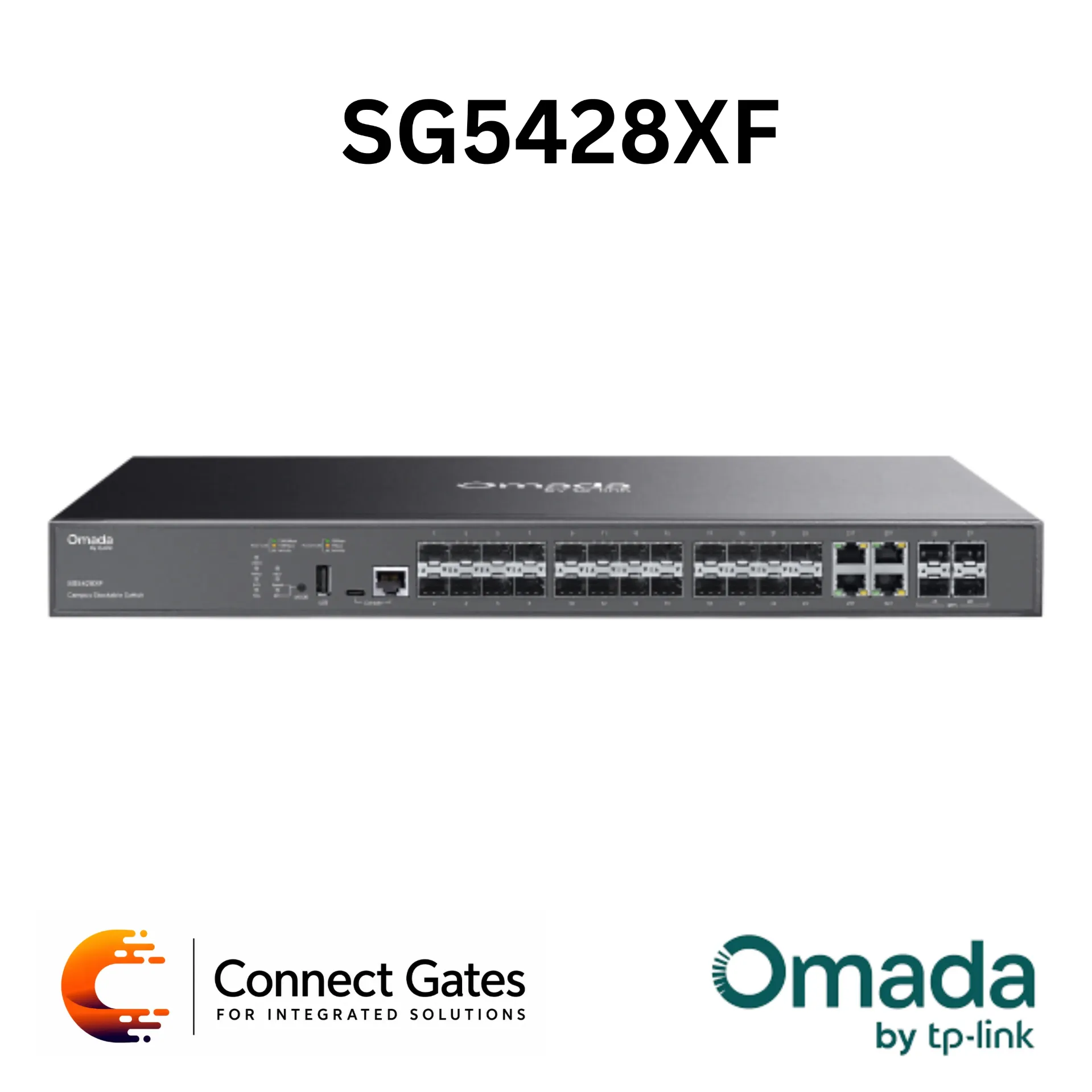 [SG5428XF] Omada SG5428XF – Campus 24-Port SFP Stackable Lite L3 Managed Switch with 4 × 10G SFP+ Slots