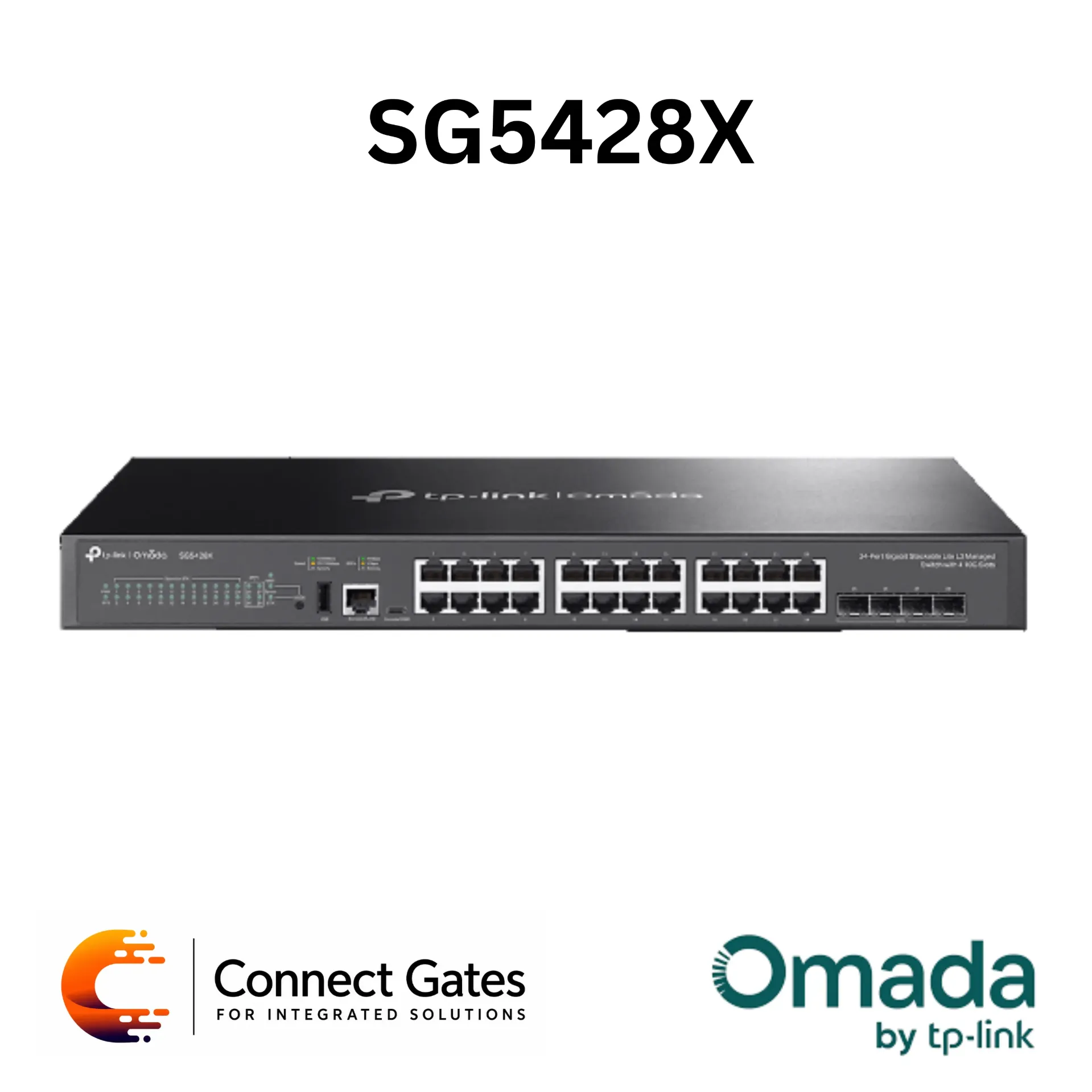 Omada SG5428X – 24-Port Gigabit Stackable Lite L3 Managed Switch with 4 × 10G SFP+ Slots