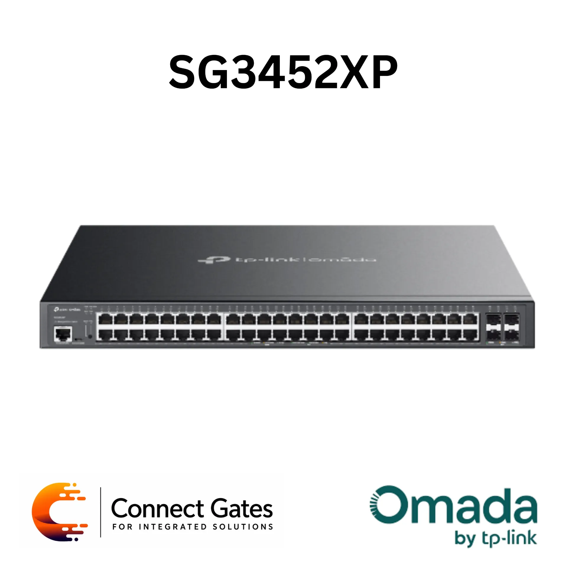 [SG3452XP] Omada SG3452XP – 48-Port Gigabit L2+ Managed PoE+ Switch with 4 × 10G SFP+ Slots & 500W PoE Power
