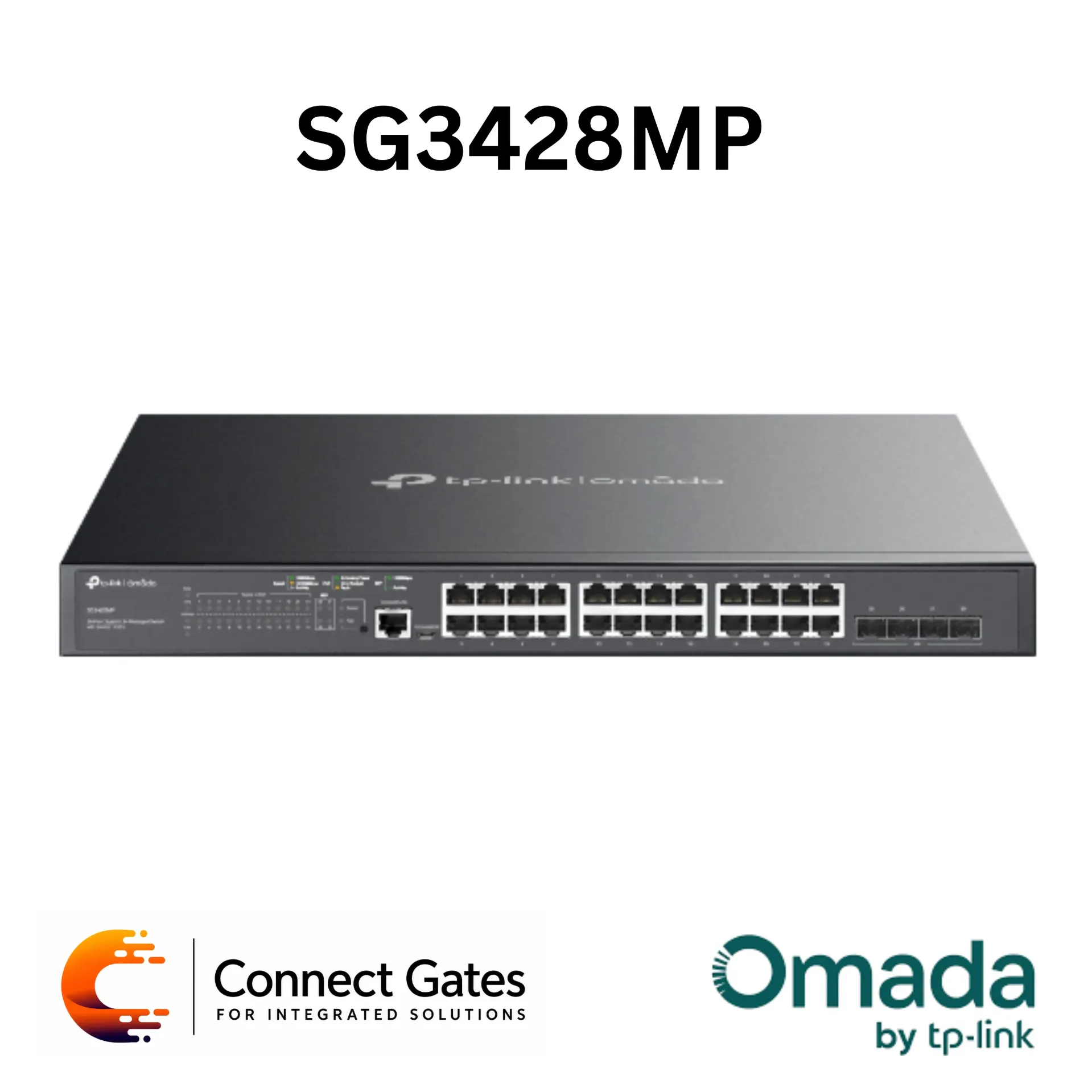 [SG3428MP] Omada SG3428MP – 28-Port Gigabit L2+ Managed PoE+ Switch with 24 × Gigabit PoE+ Ports, 4 × Gigabit SFP Slots & 384W PoE Power
