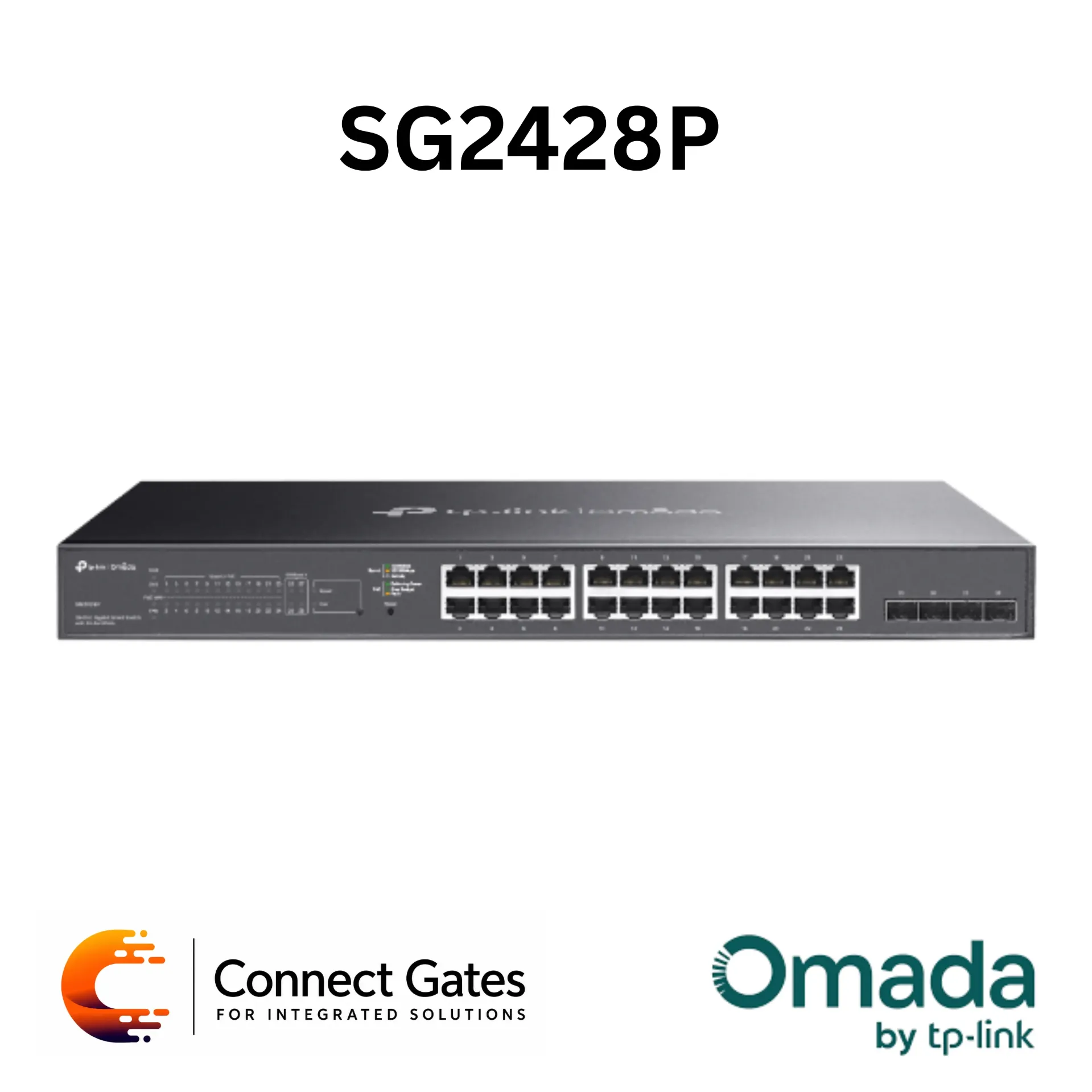 [SG2428P] Omada SG2428P – 28-Port Gigabit Smart PoE+ Switch with 24 × Gigabit PoE+ Ports, 4 × Gigabit SFP Slots & 250W PoE Power