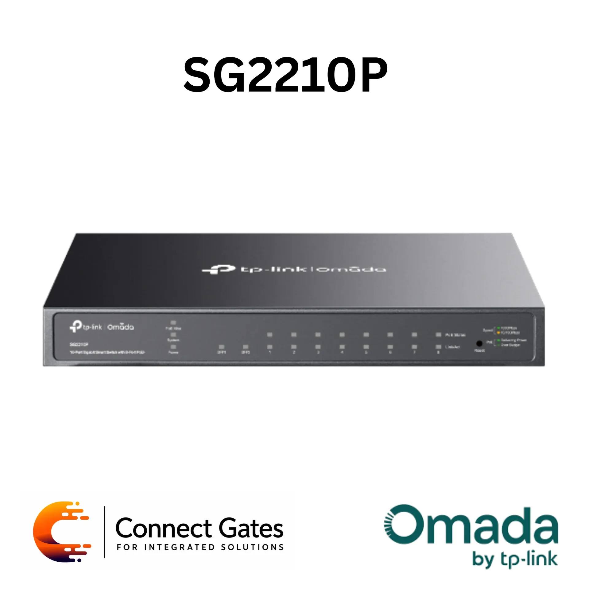 Omada SG2210P – 8-Port Gigabit Smart PoE+ Switch with 2 × Gigabit SFP Slots & 58W PoE Power