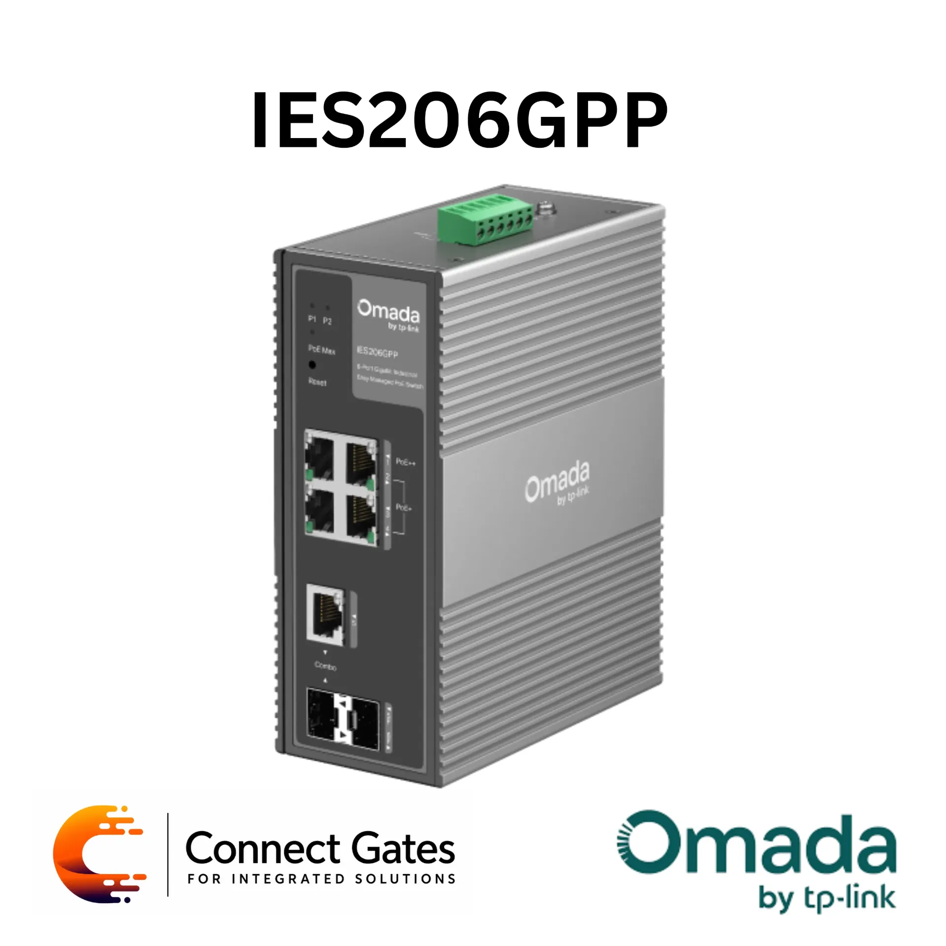 [IES206GPP] Omada IES206GPP – 6-Port Gigabit Industrial Easy Managed Switch with 3 × PoE+ Ports, 1 × PoE++ Port, 1 × SFP Slot & 1 × Combo RJ45/SFP Port