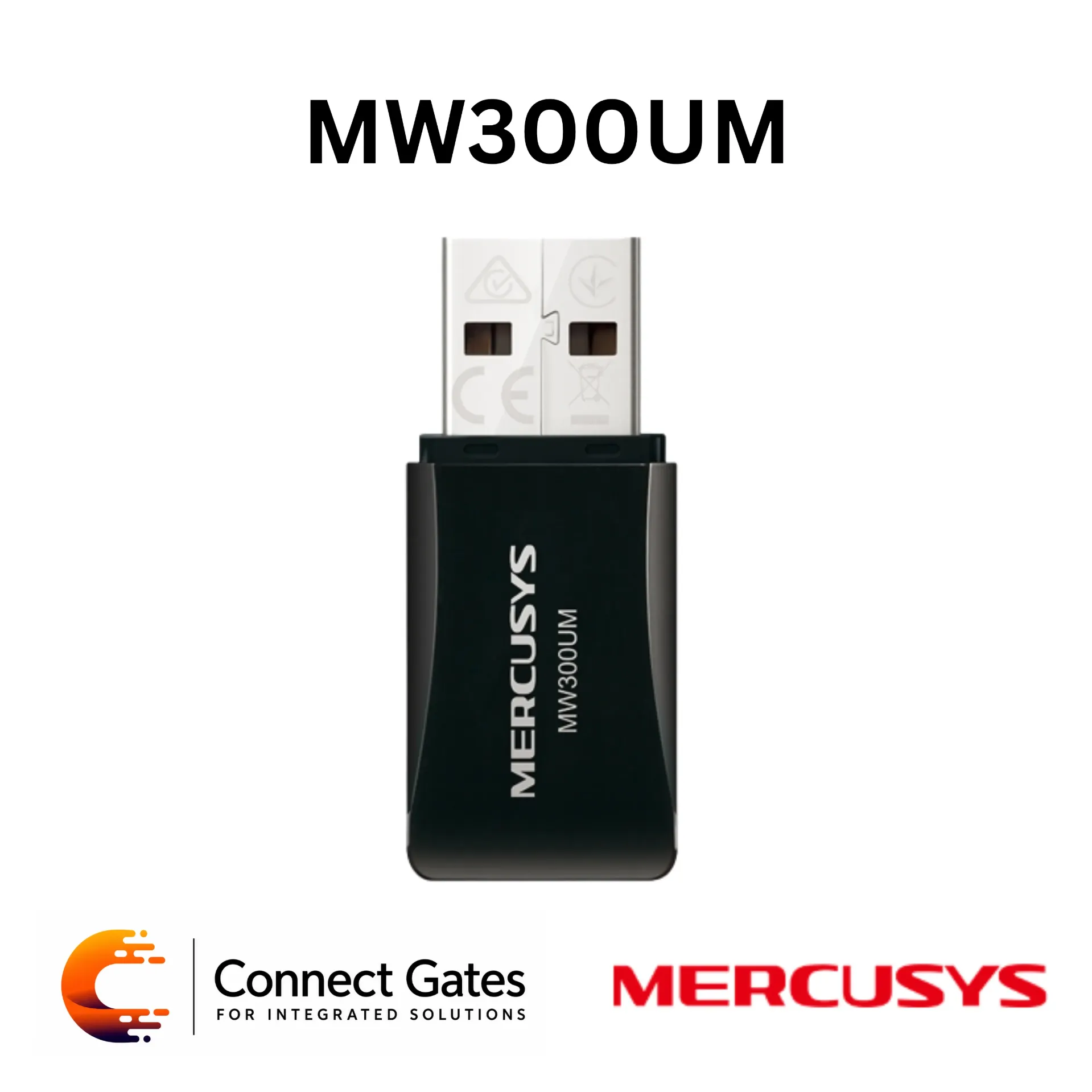 [MW300UM] Mercusys MW300UM – N300 Mini Wi-Fi USB Adapter with 300Mbps 2.4GHz Wireless Speed & USB 2.0 Interfacev
