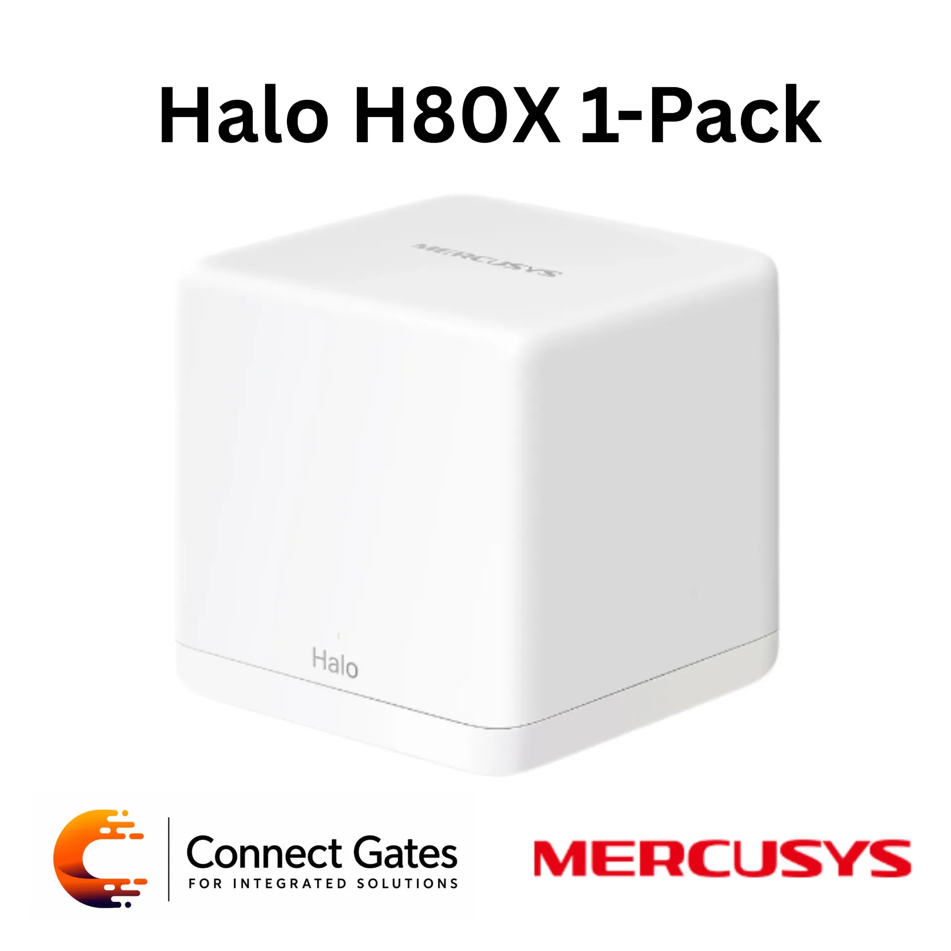 [Halo H80X(1-pack)] Mercusys Halo H80X (1-Pack) – AX3000 Whole Home Mesh Wi-Fi 6 Unit with Gigabit Ports, Seamless Roaming & WPA3 Security
