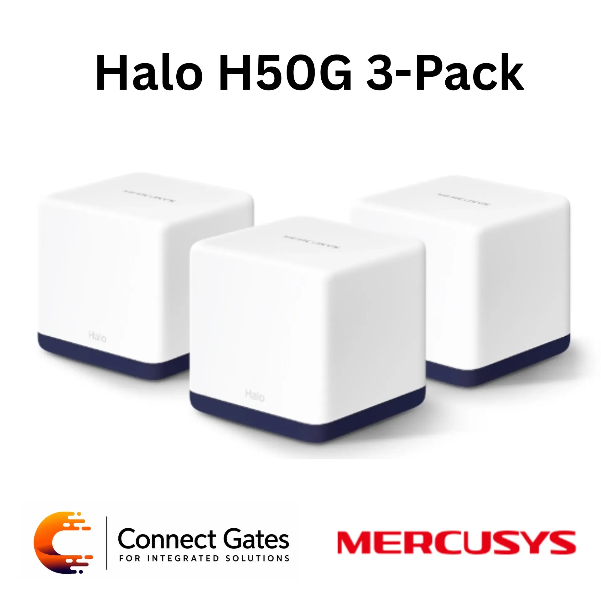 [Halo H50G(3-pack)] Mercusys Halo H50G (3-Pack) – AC1900 Whole Home Mesh Wi-Fi System with Gigabit Ports, Seamless Roaming & Smart Connect