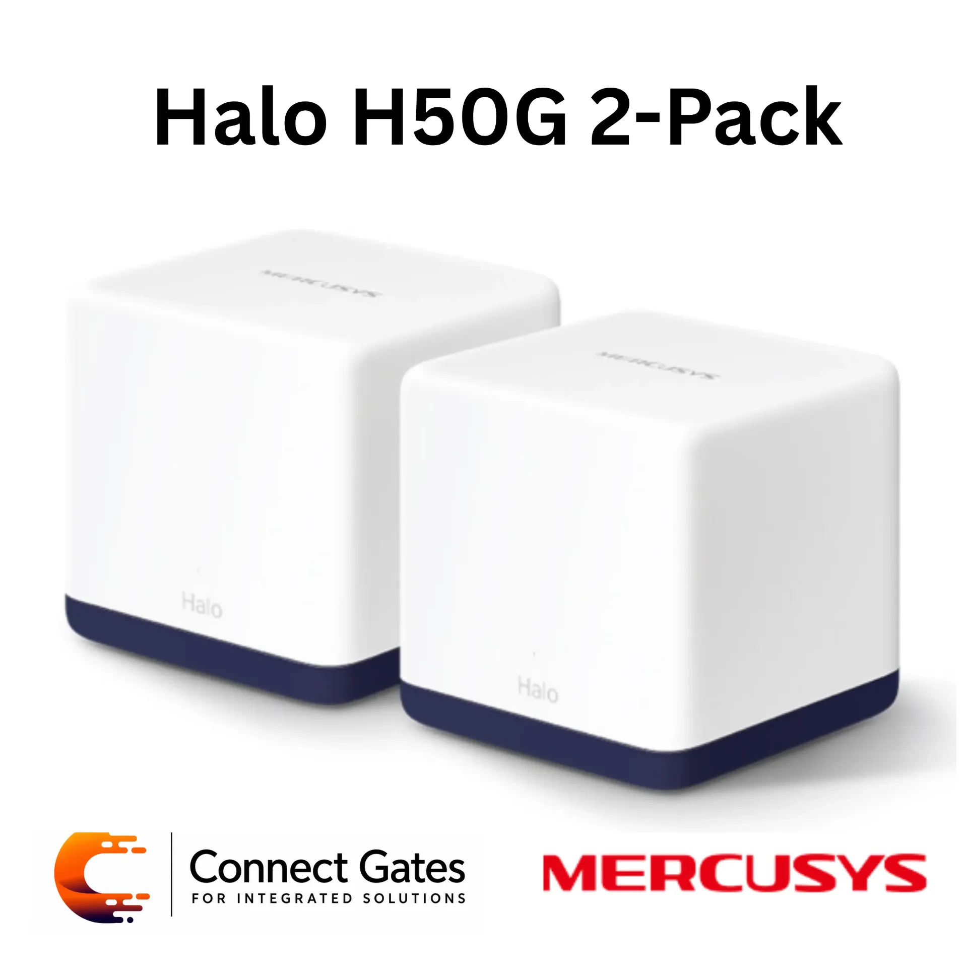 [Halo H50G(2-pack)] Mercusys Halo H50G (2-Pack) – AC1900 Whole Home Mesh Wi-Fi System with Gigabit Ports, Seamless Roaming & Smart Connect