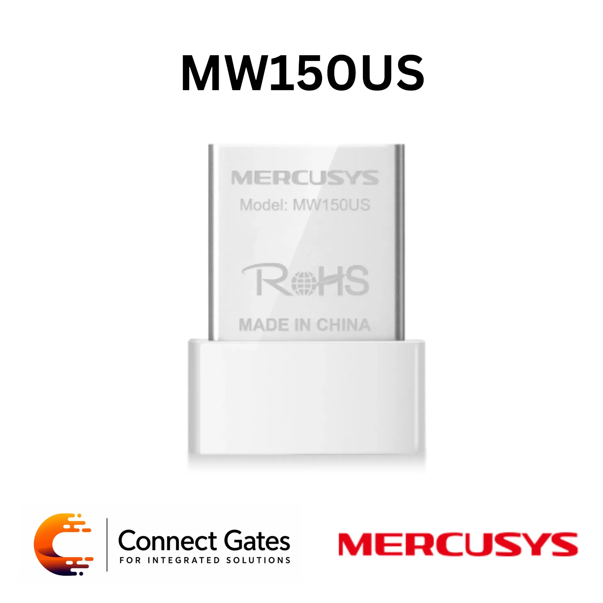 [MW150US] Mercusys MW150US – N150 Nano Wi-Fi USB Adapter with 150Mbps 2.4GHz Wireless Speed & USB 2.0 Interface