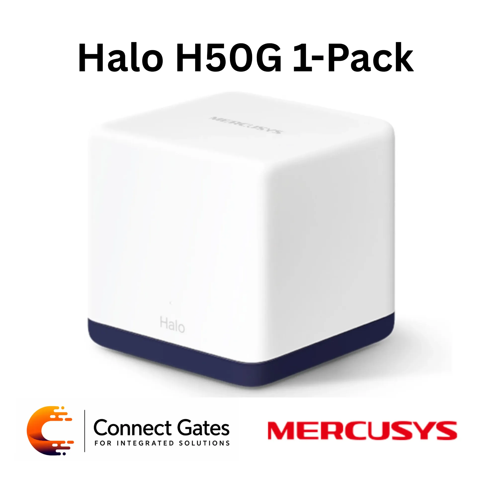 [Halo H50G(1-pack)] Mercusys Halo H50G (1-Pack) – AC1900 Whole Home Mesh Wi-Fi Unit with Gigabit Ports, Seamless Roaming & Smart Connect
