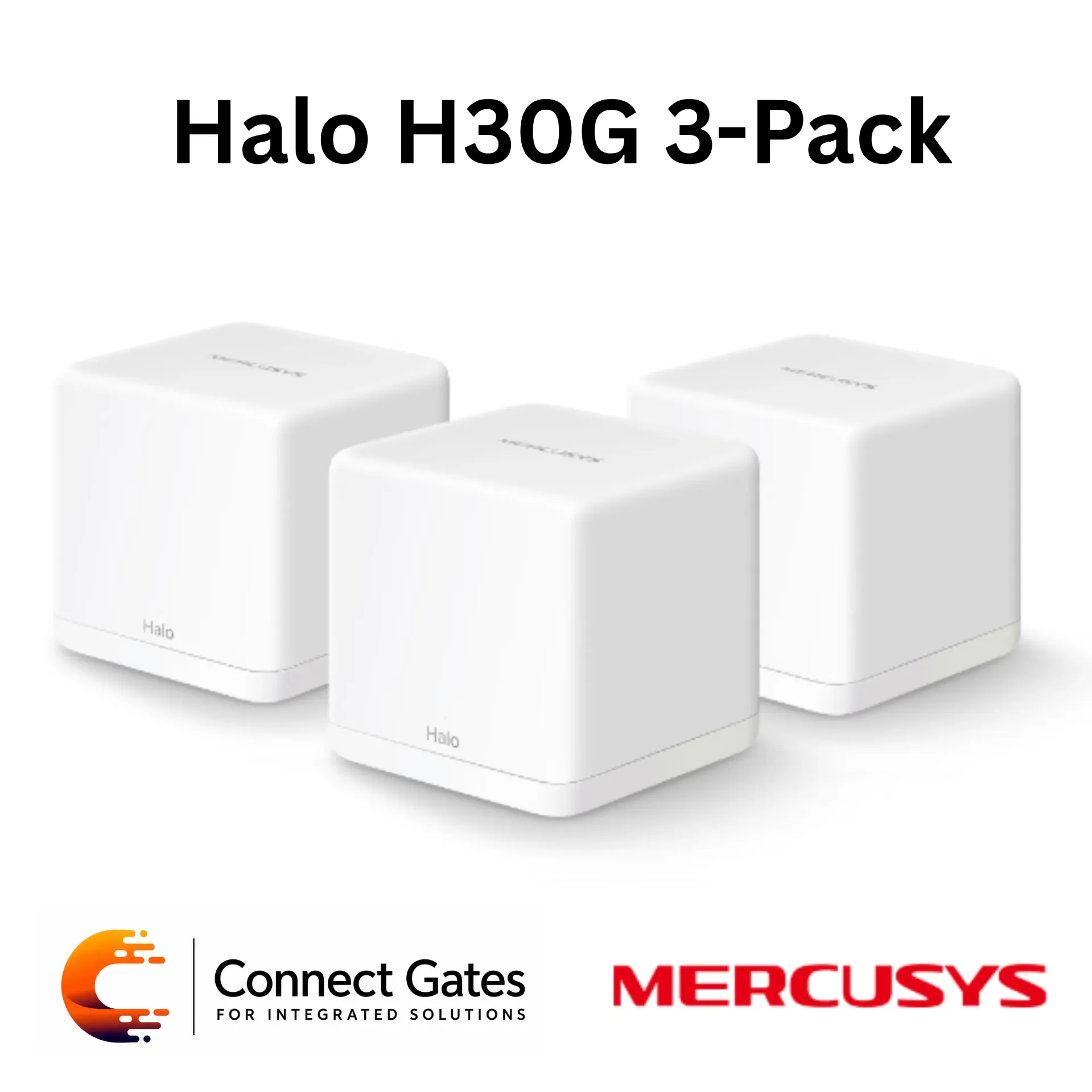 [Halo H30G (3-Pack)] Mercusys Halo H30G (3-Pack) – AC1300 Whole Home Mesh Wi-Fi System with Gigabit Ports, Seamless Roaming & Smart Connect