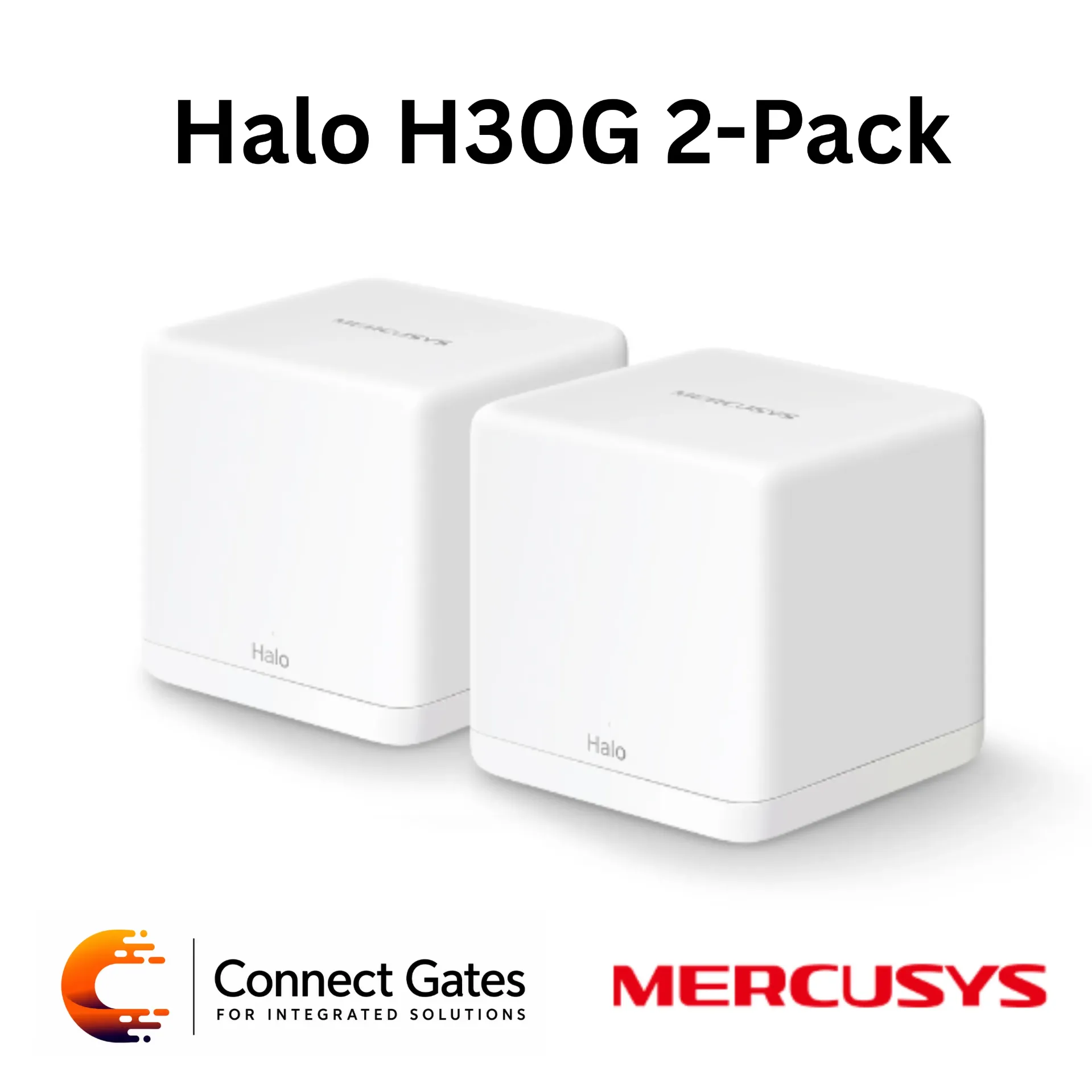 [Halo H30G(2-pack)] Mercusys Halo H30G (2-Pack) – AC1300 Whole Home Mesh Wi-Fi System with Gigabit Ports, Seamless Roaming & Smart Connect