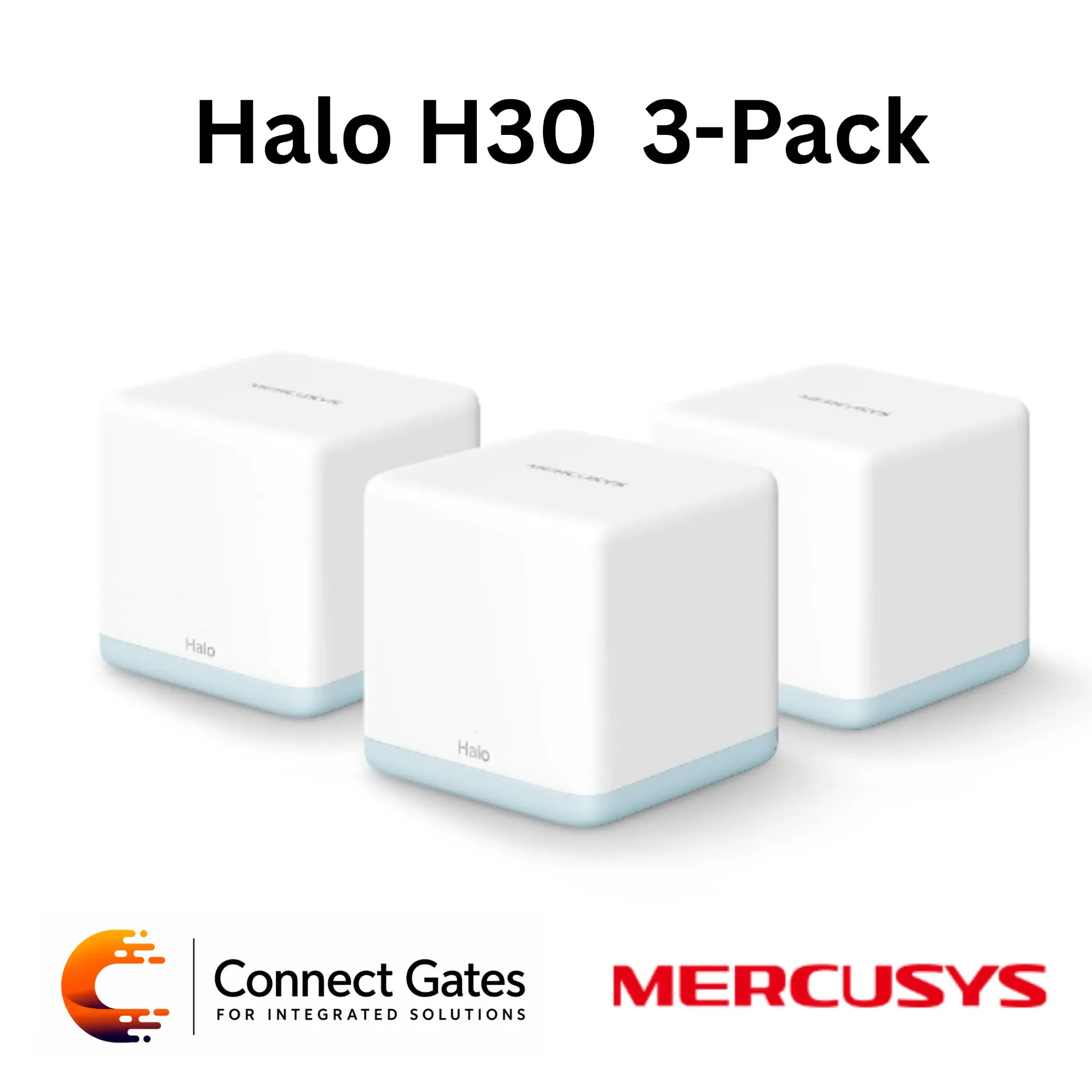 Mercusys Halo H30 (3-Pack) – AC1200 Whole Home Mesh Wi-Fi System with Fast Ethernet Ports, Seamless Roaming & Smart Connect