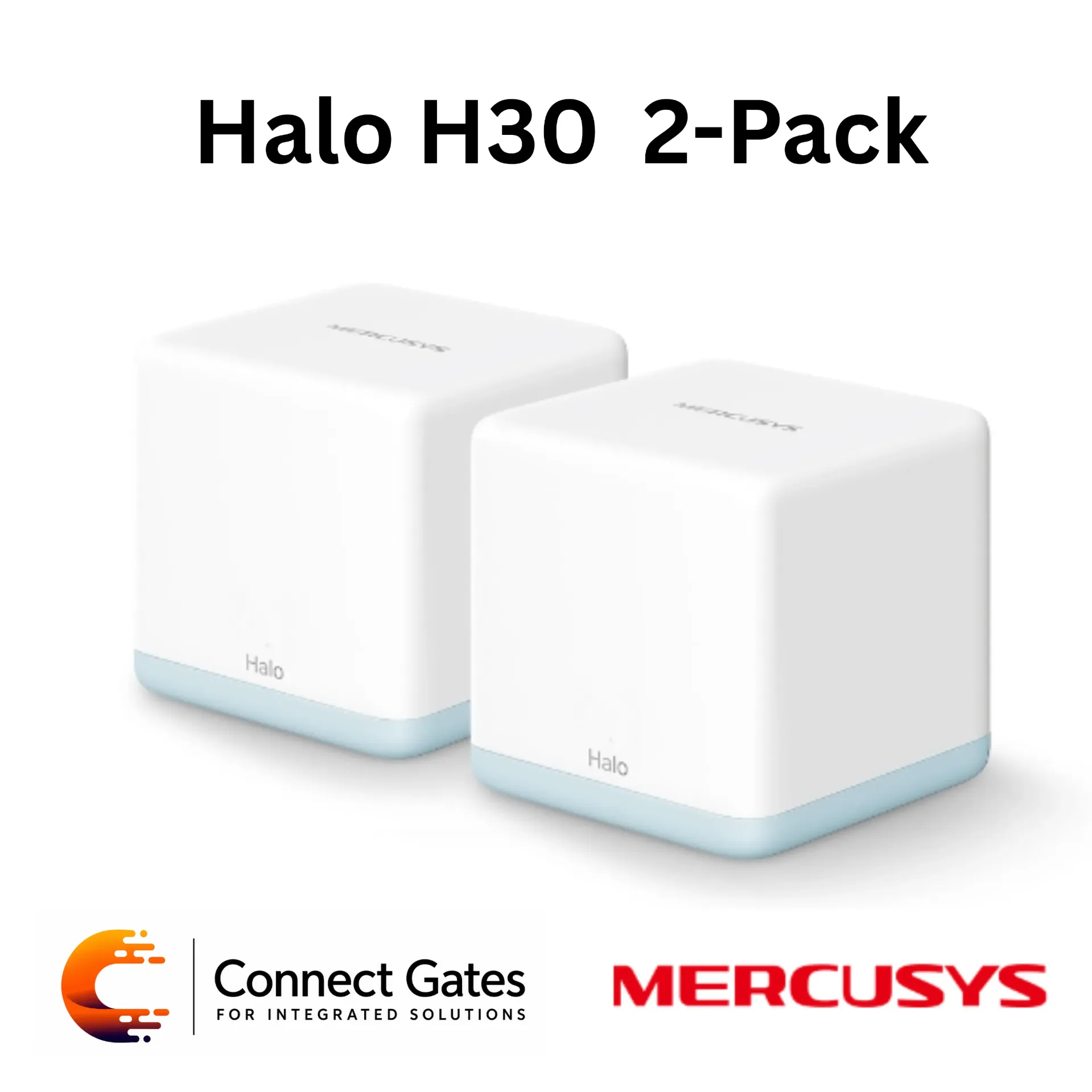 [Halo H30(2-pack)] Mercusys Halo H30 (2-Pack) – AC1200 Whole Home Mesh Wi-Fi System with Fast Ethernet Ports, Seamless Roaming & Smart Connect