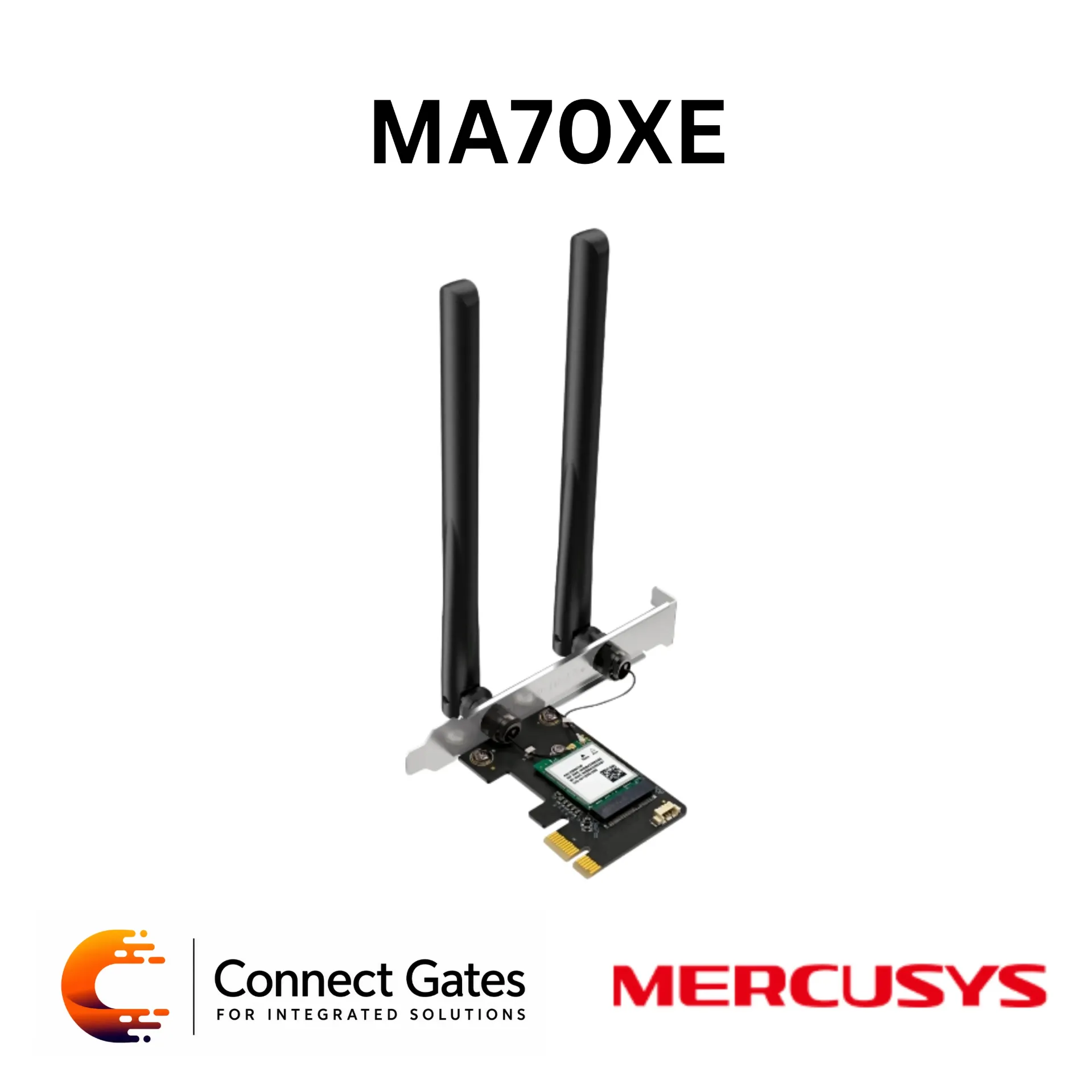 [MA70XE] Mercusys MA70XE – AX1800 Dual-Band Wi-Fi 6 Bluetooth PCI Express Adapter with External High-Gain Antennas, WPA3 & Bluetooth 5.4