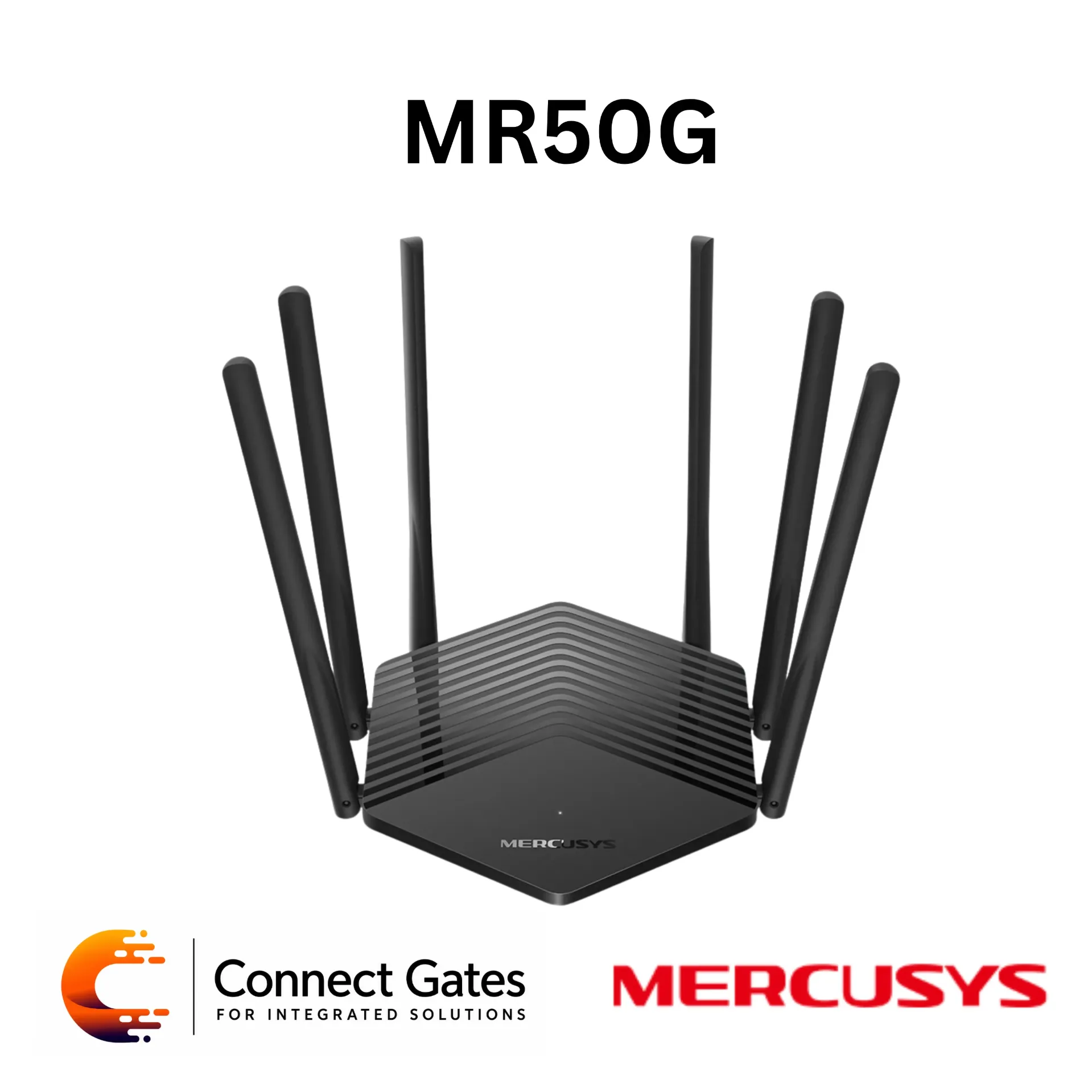 [MR50G] Mercusys MR50G – AC1900 Dual-Band Gigabit Router with 6 Fixed External Antennas, Gigabit WAN & EasyMesh Support