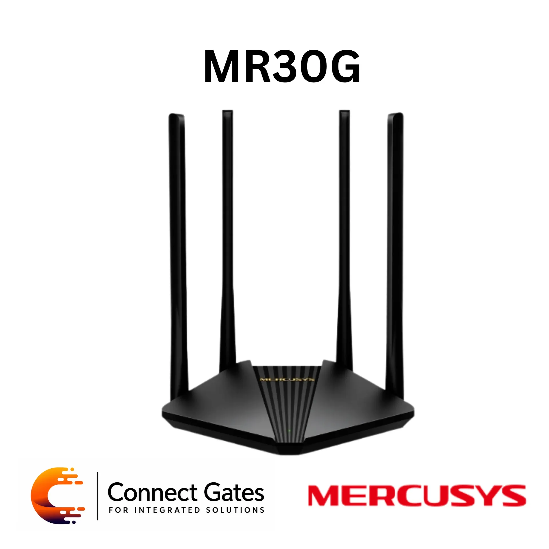[MR30G] Mercusys MR30G – AC1200 Dual-Band Wi-Fi Gigabit Router with 4 Fixed External Antennas, Gigabit WAN & EasyMesh Support