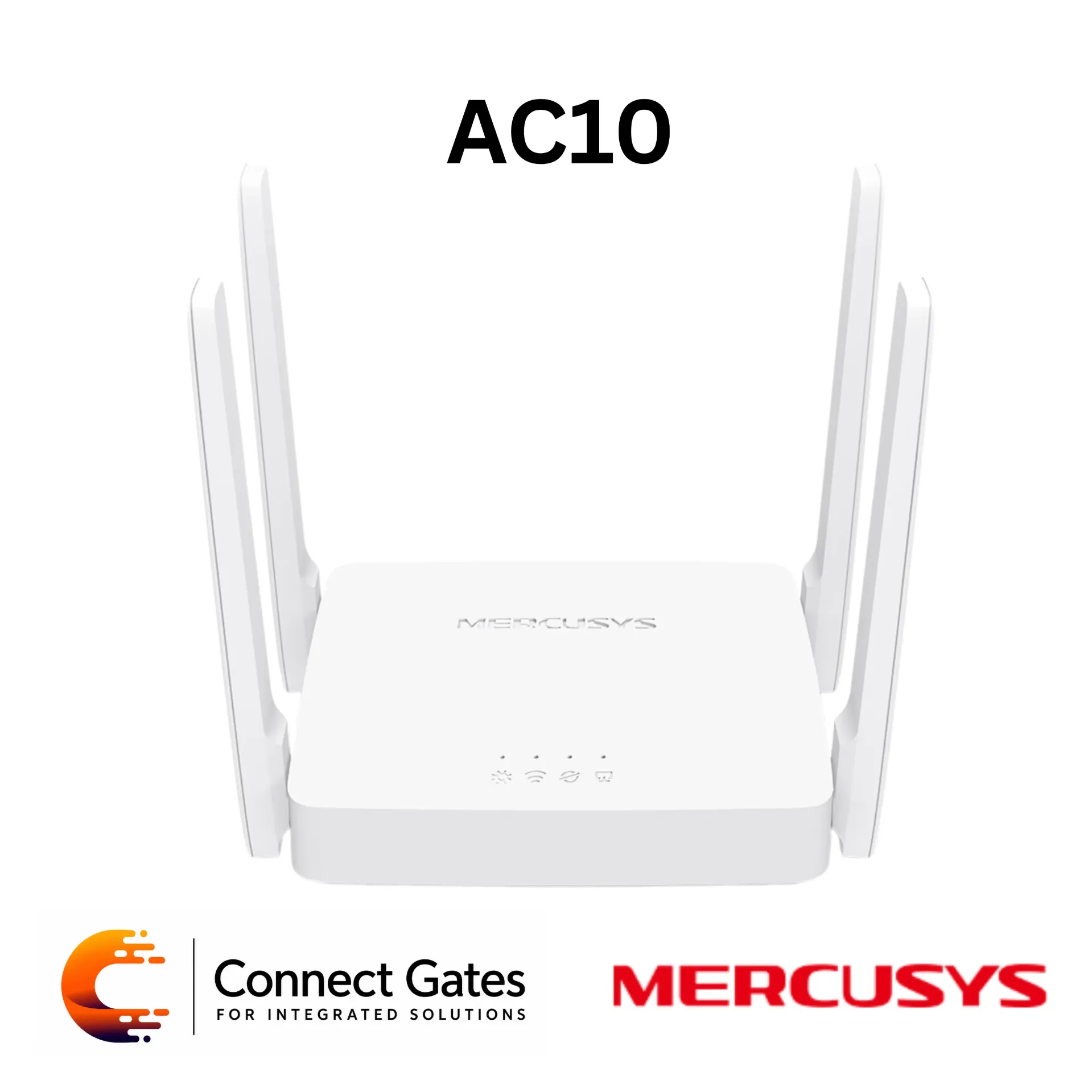 [AC10] Mercusys AC10 – AC1200 Dual-Band Wi-Fi Router with 4 Fixed External Antennas, Fast Ethernet Ports & Range Extender Mode