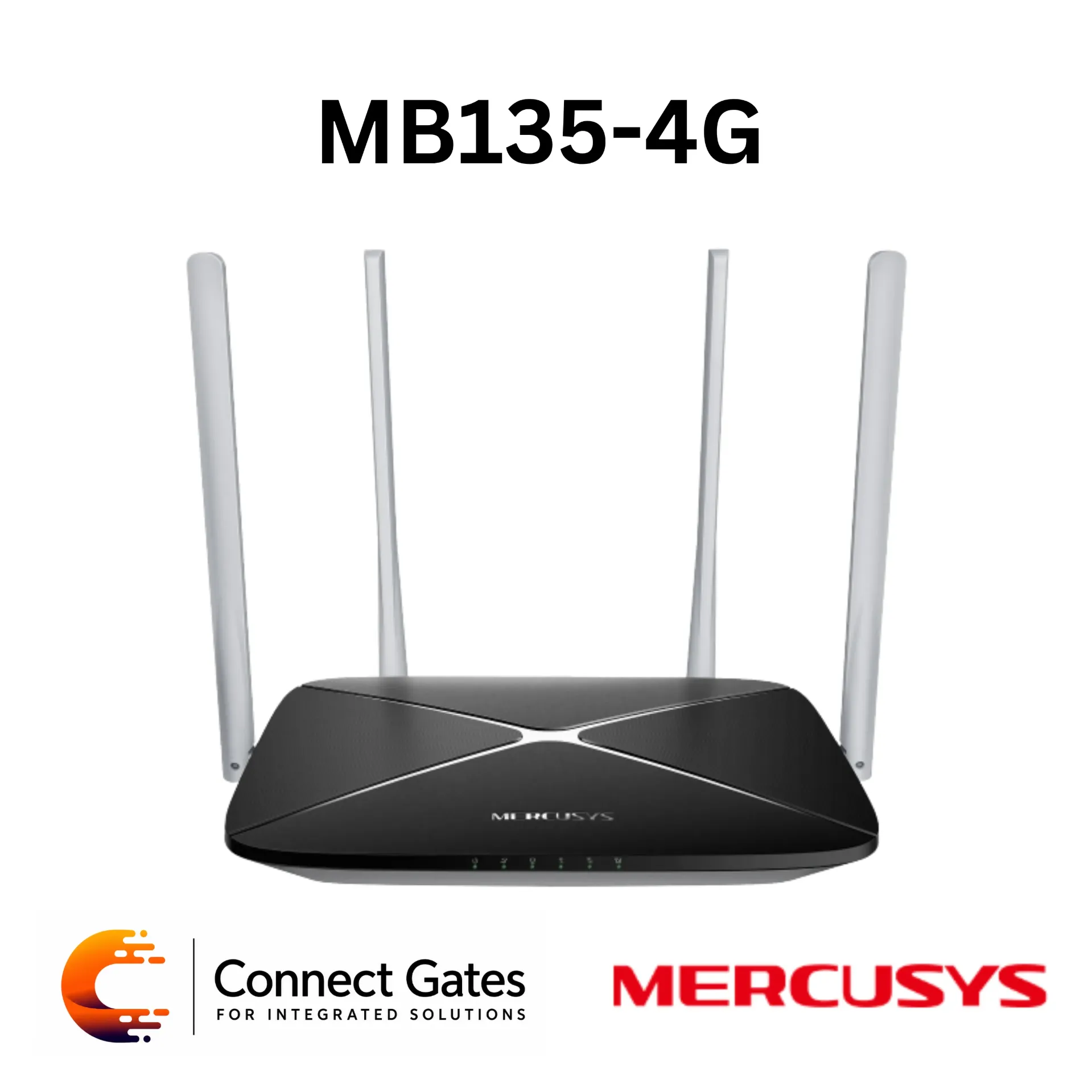 [MB135-4G] Mercusys MB135-4G – AC1200 Wi-Fi 4G LTE Router with Built-in 150Mbps 4G LTE Modem, External LTE Antennas, Nano SIM Plug and Play & VPN Support