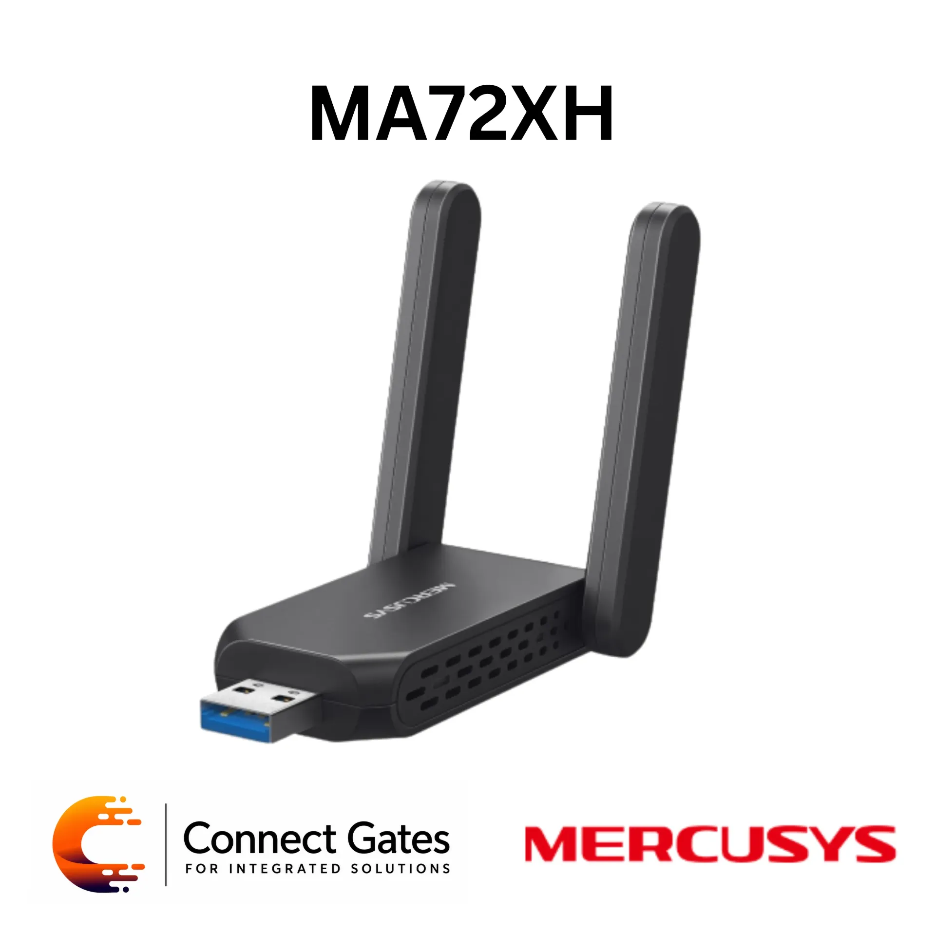 [MA72XH] Mercusys MA72XH – AX1800 High-Gain Wi-Fi 6 USB Adapter with Dual External Antennas, USB 3.0, MU-MIMO, OFDMA & WPA3