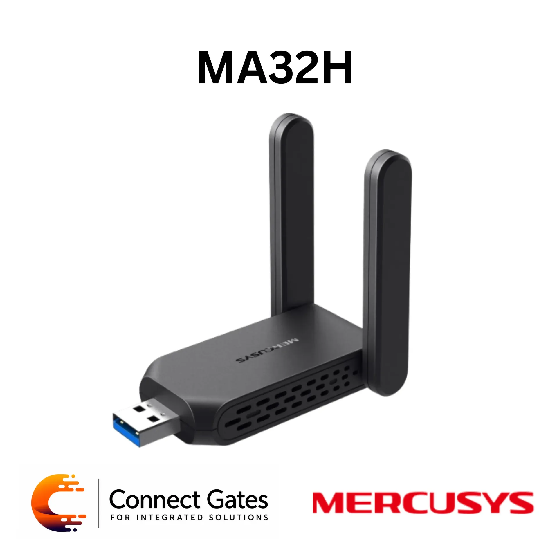 [MA32H] Mercusys MA32H – AC1300 High-Gain Wi-Fi USB Adapter with Dual External Antennas, USB 3.0, MU-MIMO & WPA3