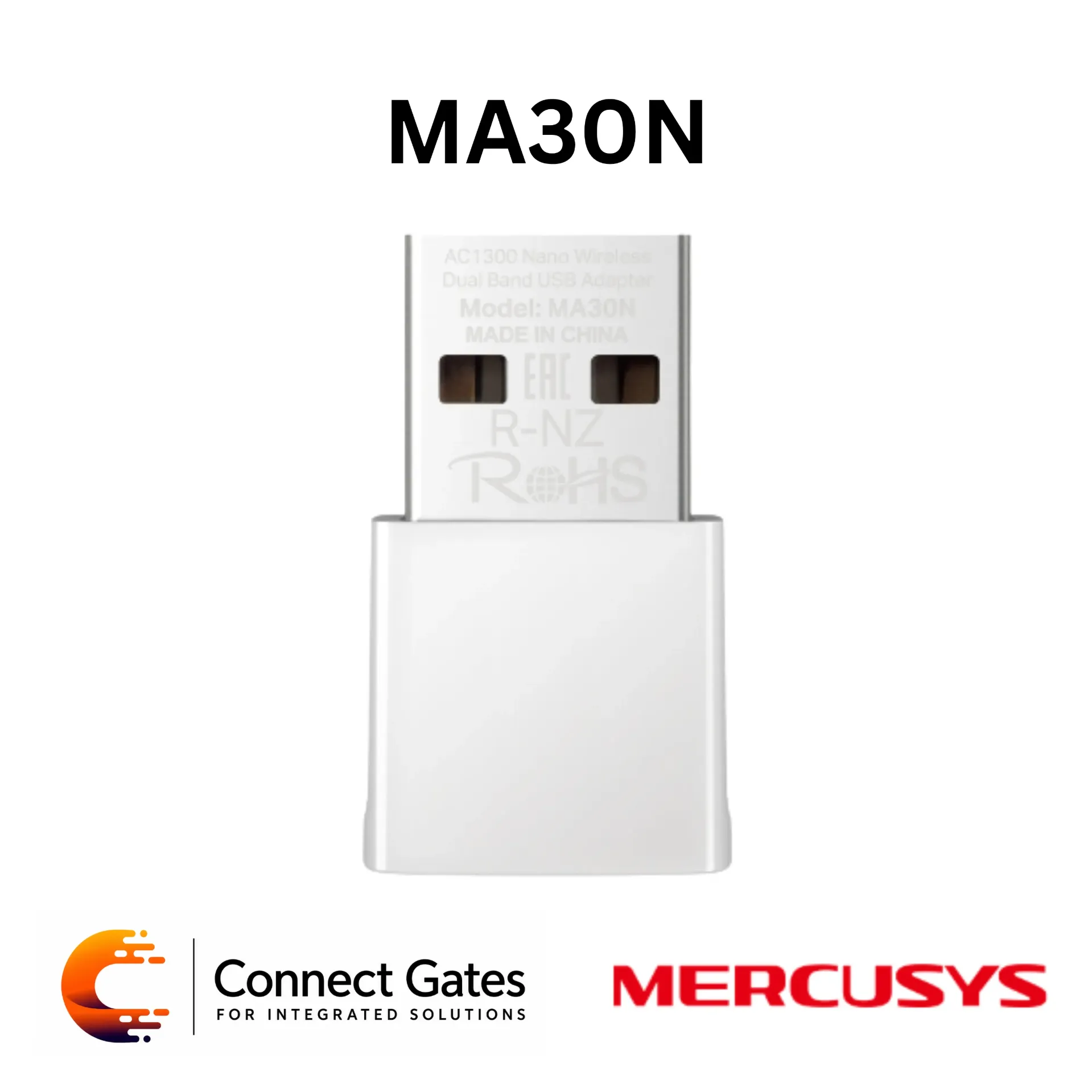 [MA30N] Mercusys MA30N – AC1300 Nano Wireless Dual-Band USB Adapter with Internal Antennas, USB 2.0 & WPA3