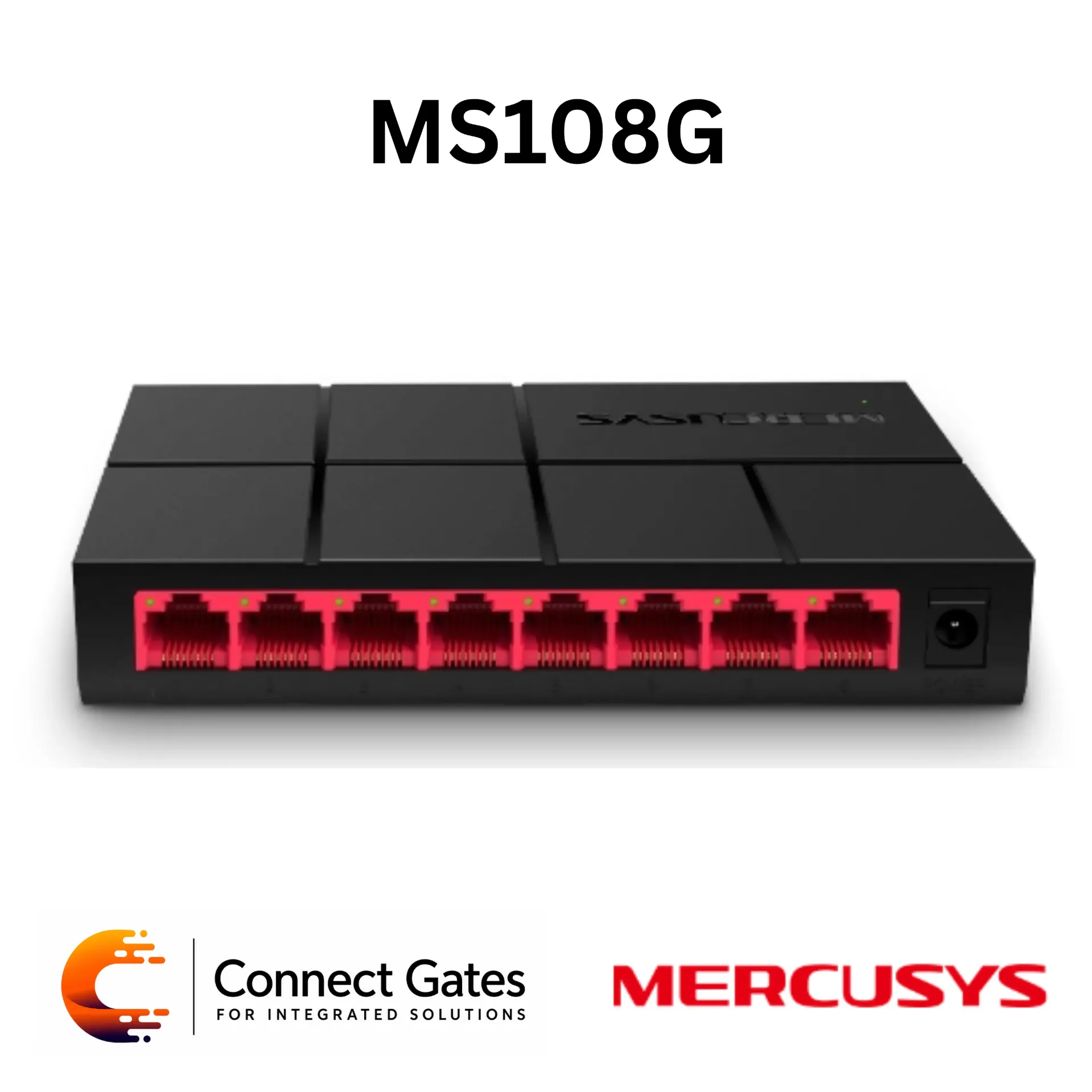 [MS108G] Mercusys MS108G – 8-Port Gigabit Desktop Switch with 8 Gigabit Ports, Plug and Play Operation & Compact Design