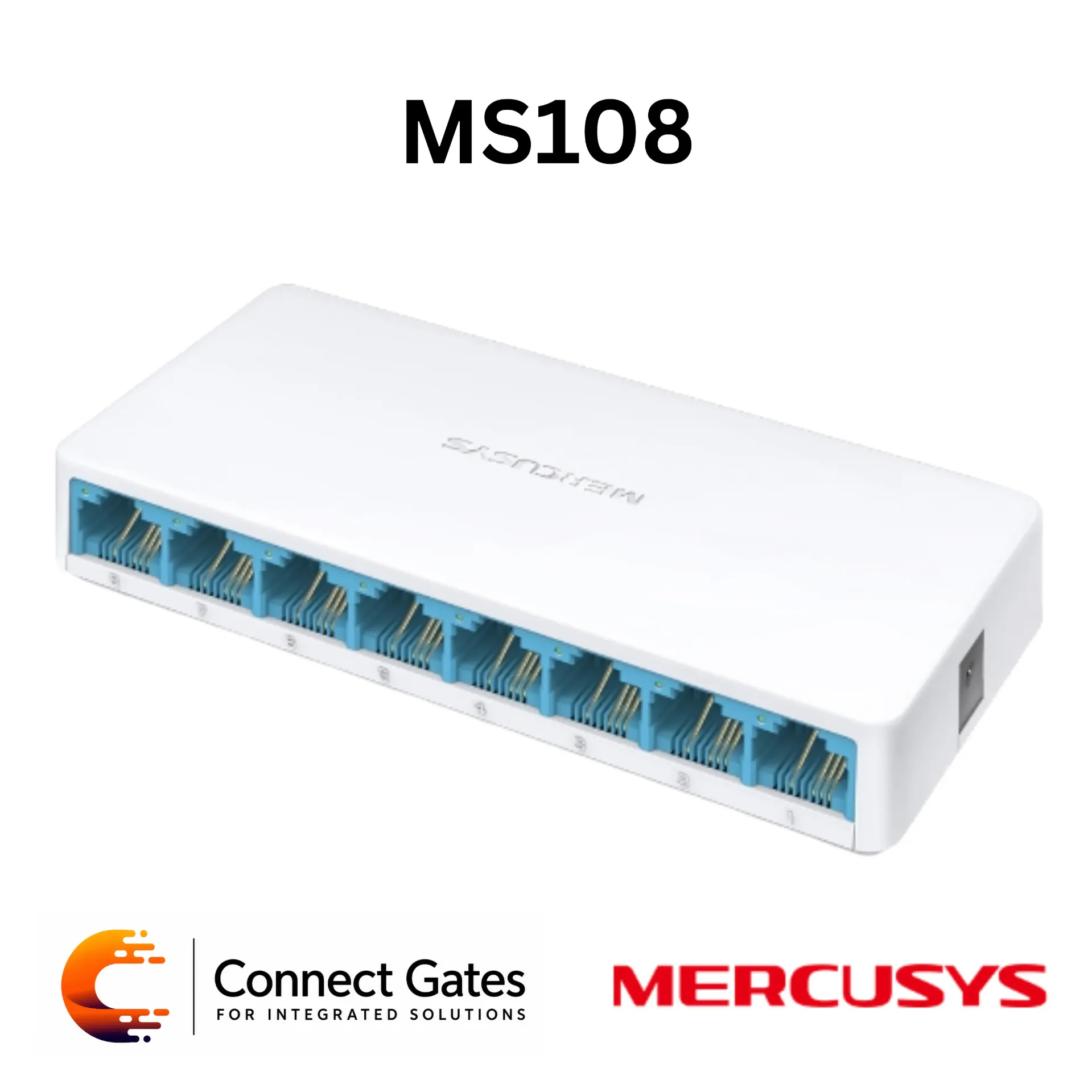 Mercusys MS108 – 8-Port 10/100Mbps Desktop Switch with Plug and Play Operation & Compact Design