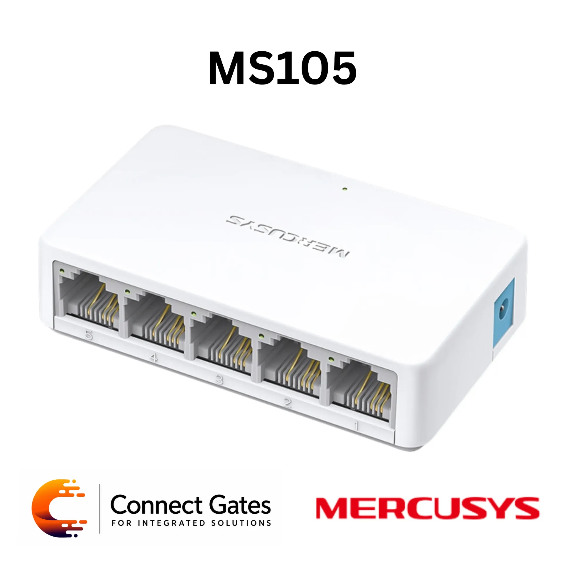 [MS105] Mercusys MS105 – 5-Port 10/100Mbps Desktop Switch with Plug and Play Operation & Compact Design