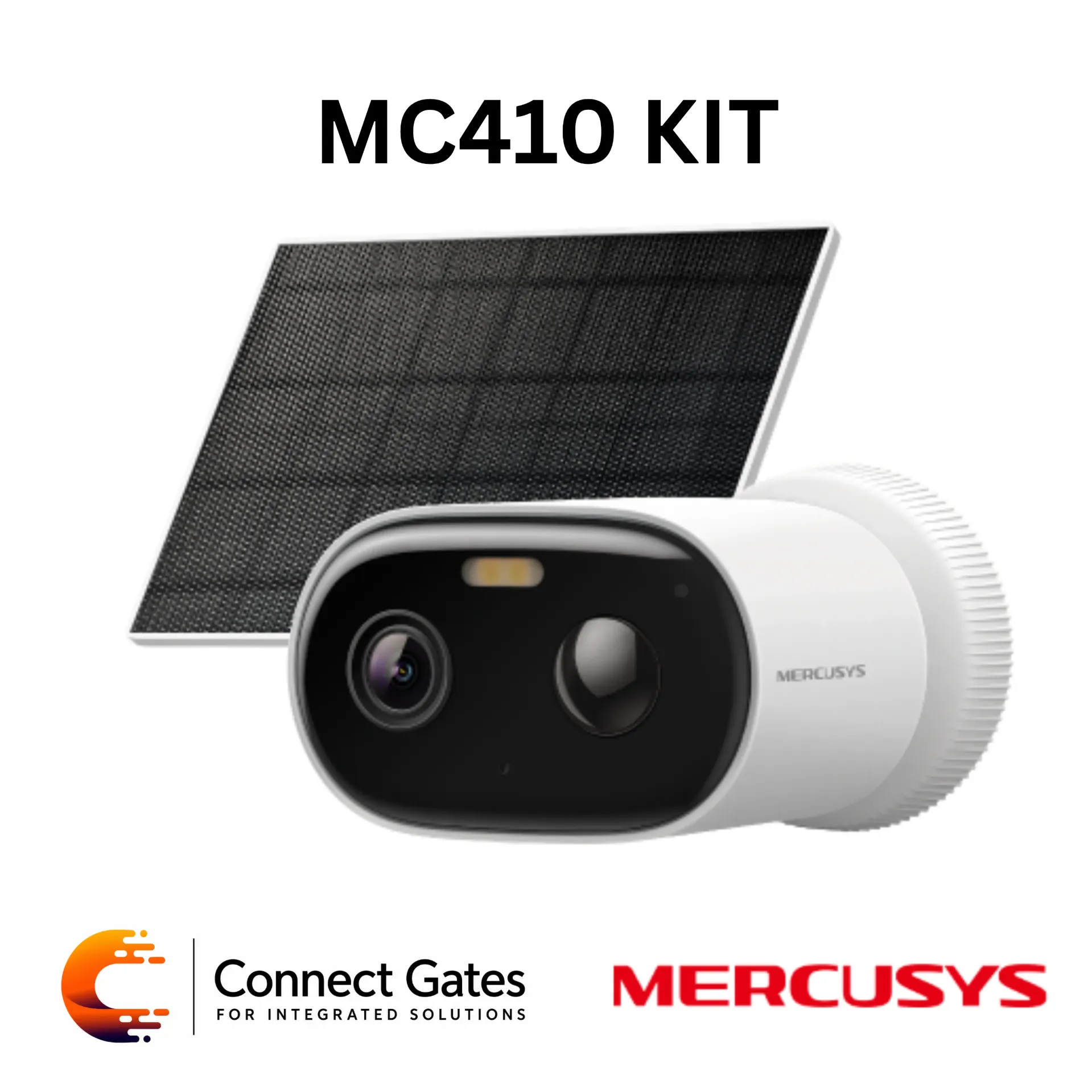 [MC410 KIT] Mercusys MC410 KIT – Solar Power Security Camera Kit with 2K Resolution, Bullet Camera, Two-Way Audio, Color Night Vision & 5W Solar Panel