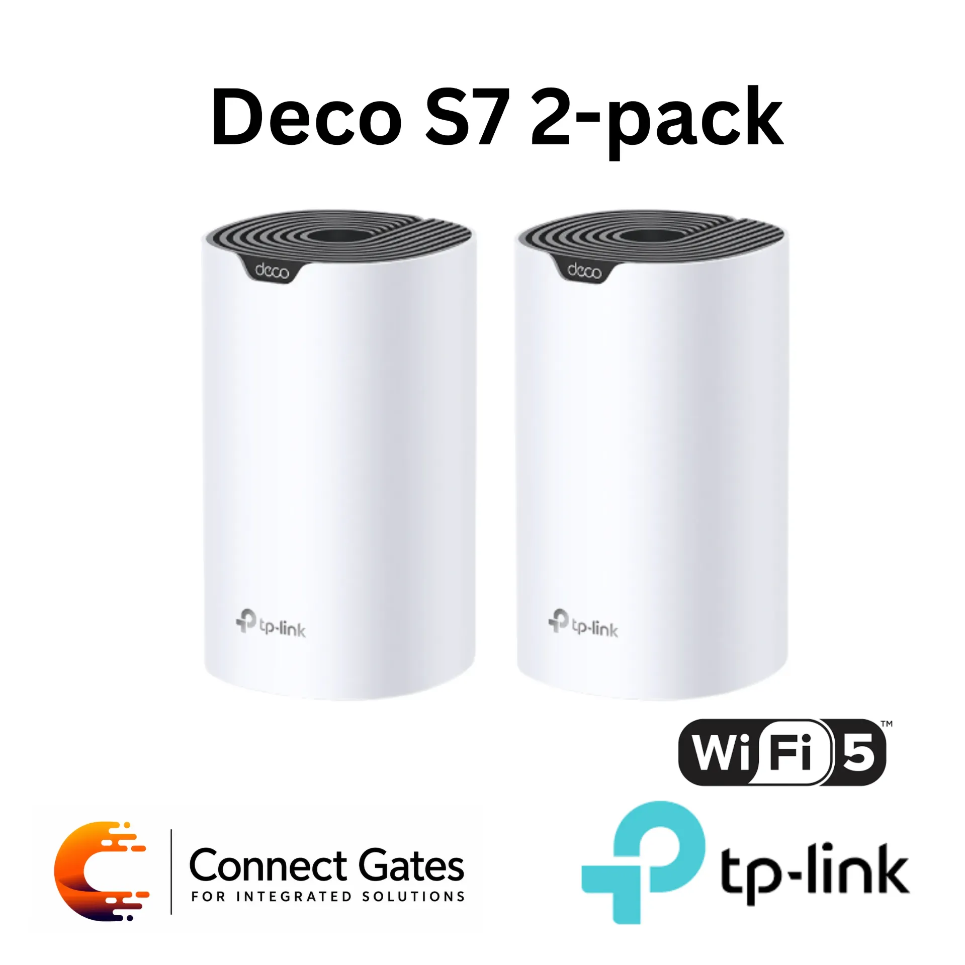 [Deco S7 (2-Pack)] TP-Link Deco S7 (2-Pack) – AC1900 Whole Home Mesh Wi-Fi System with Dual-Band Wi-Fi, 3 Gigabit Ports, MU-MIMO & Beamforming