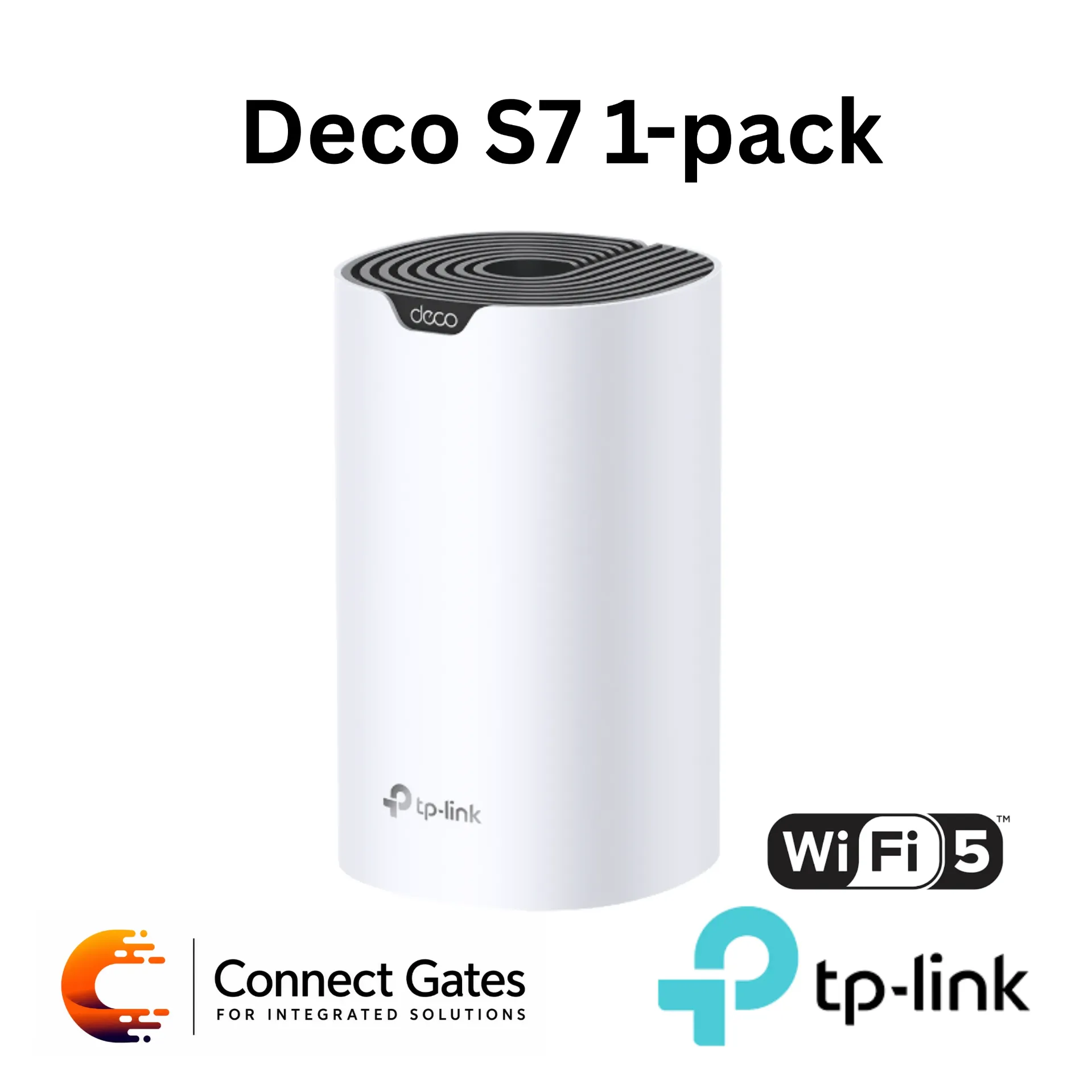 [Deco S7 (1-Pack)] TP-Link Deco S7 (1-Pack) – AC1900 Whole Home Mesh Wi-Fi Unit with Dual-Band Wi-Fi, 3 Gigabit Ports, MU-MIMO & Beamforming