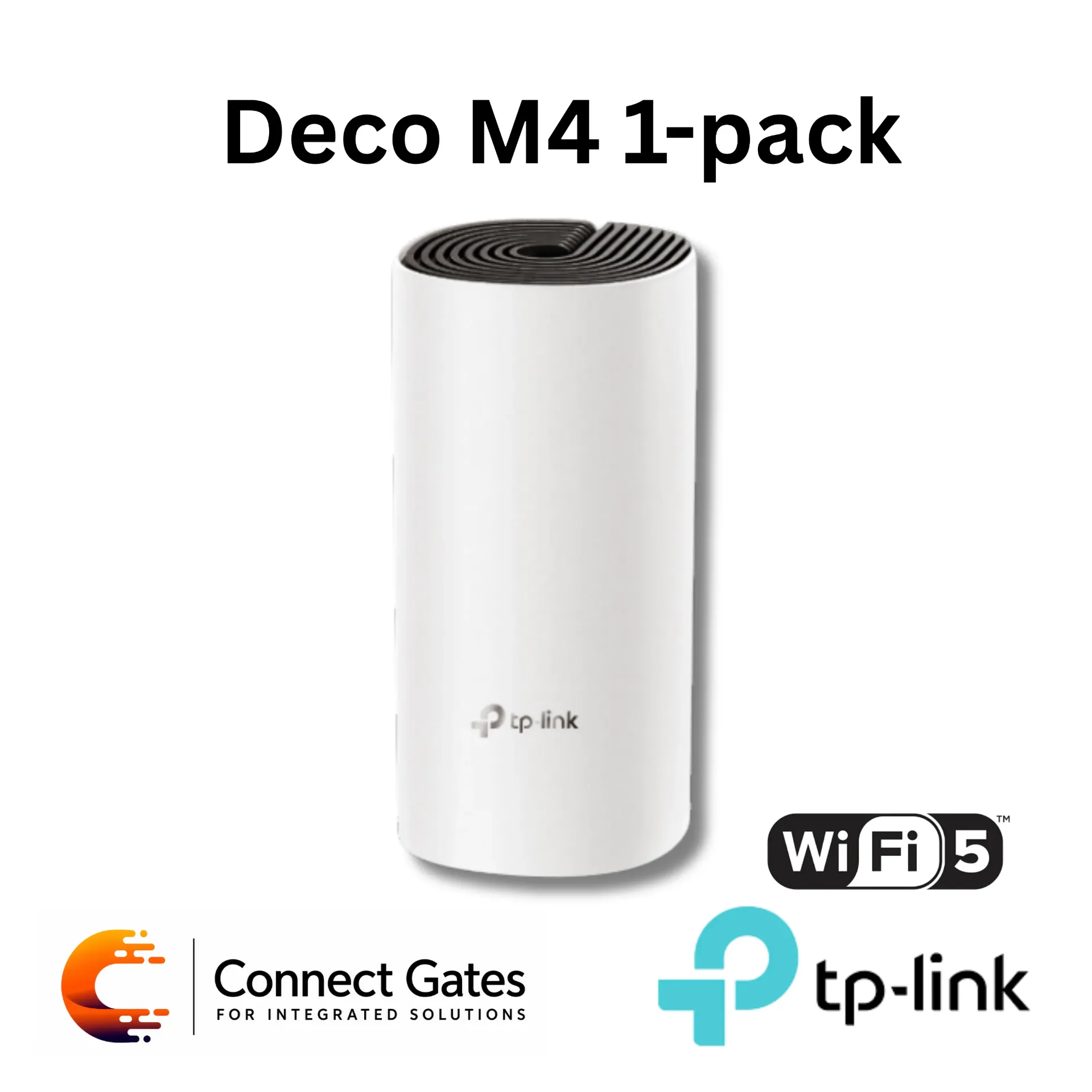 [Deco M4 (1-Pack)] TP-Link Deco M4 (1-Pack) – AC1200 Whole Home Mesh Wi-Fi Unit with Dual-Band Wi-Fi, 2 Gigabit Ports, MU-MIMO & Beamforming