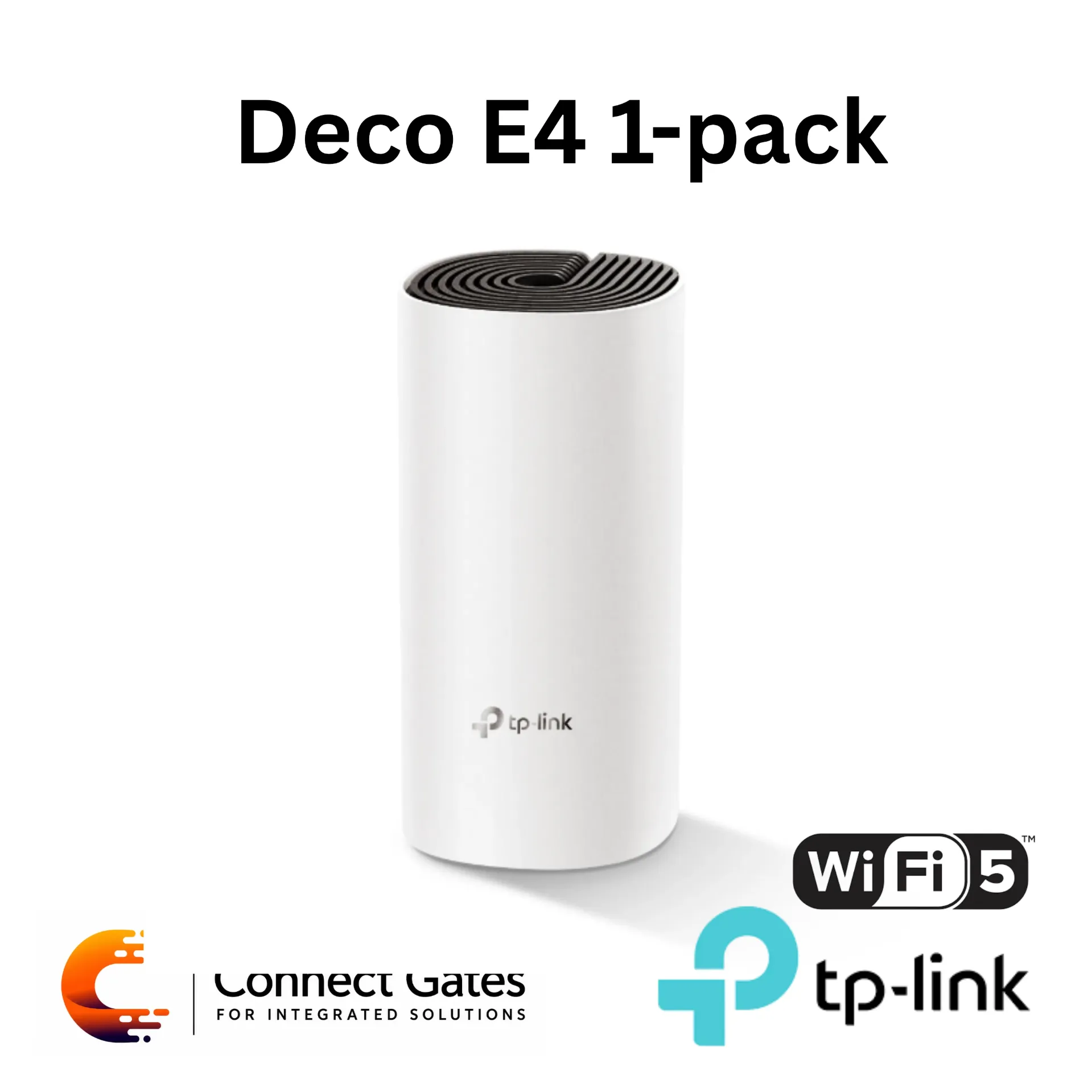 [Deco E4 (1-Pack)] TP-Link Deco E4 (1-Pack) – AC1200 Whole Home Mesh Wi-Fi Unit with Dual-Band Wi-Fi, 2 Fast Ethernet Ports, MU-MIMO & Beamforming