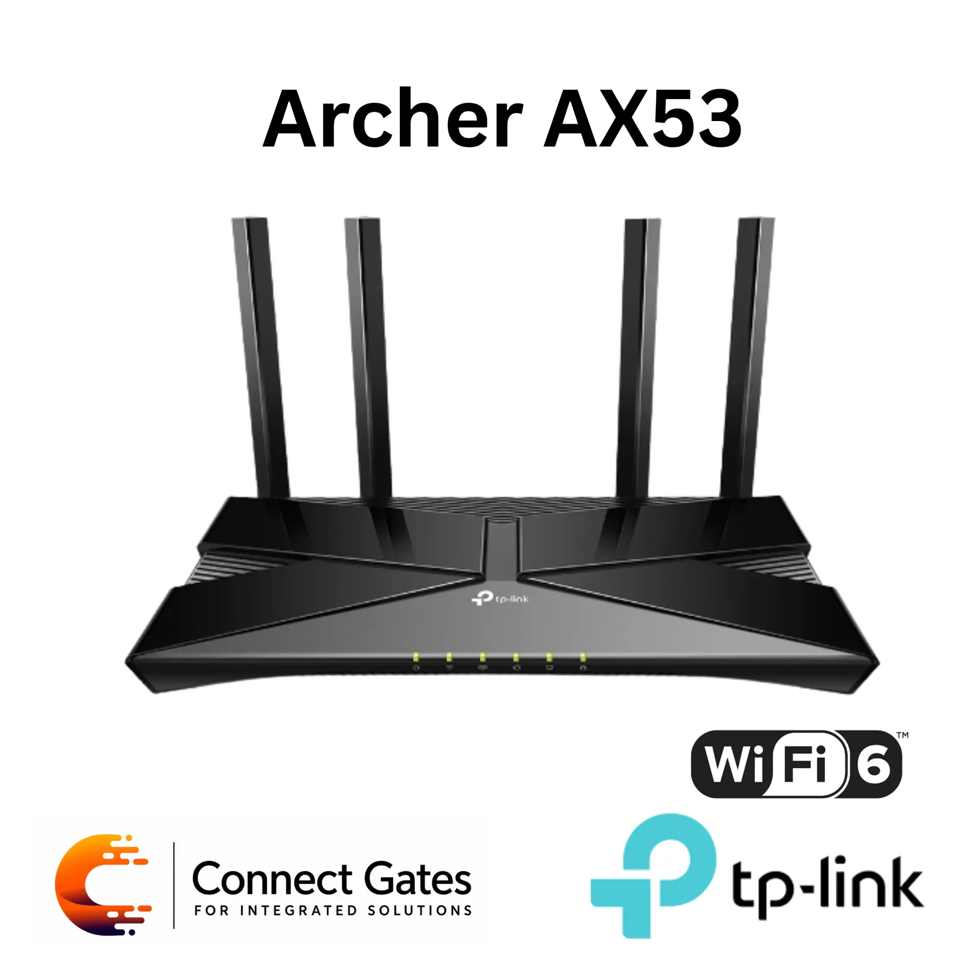 [Archer AX53] TP-Link Archer AX53 – AX3000 Dual-Band Wi-Fi 6 Router with 4 Antennas, Gigabit Ports, WPA3, OFDMA, HE160 & HomeShield