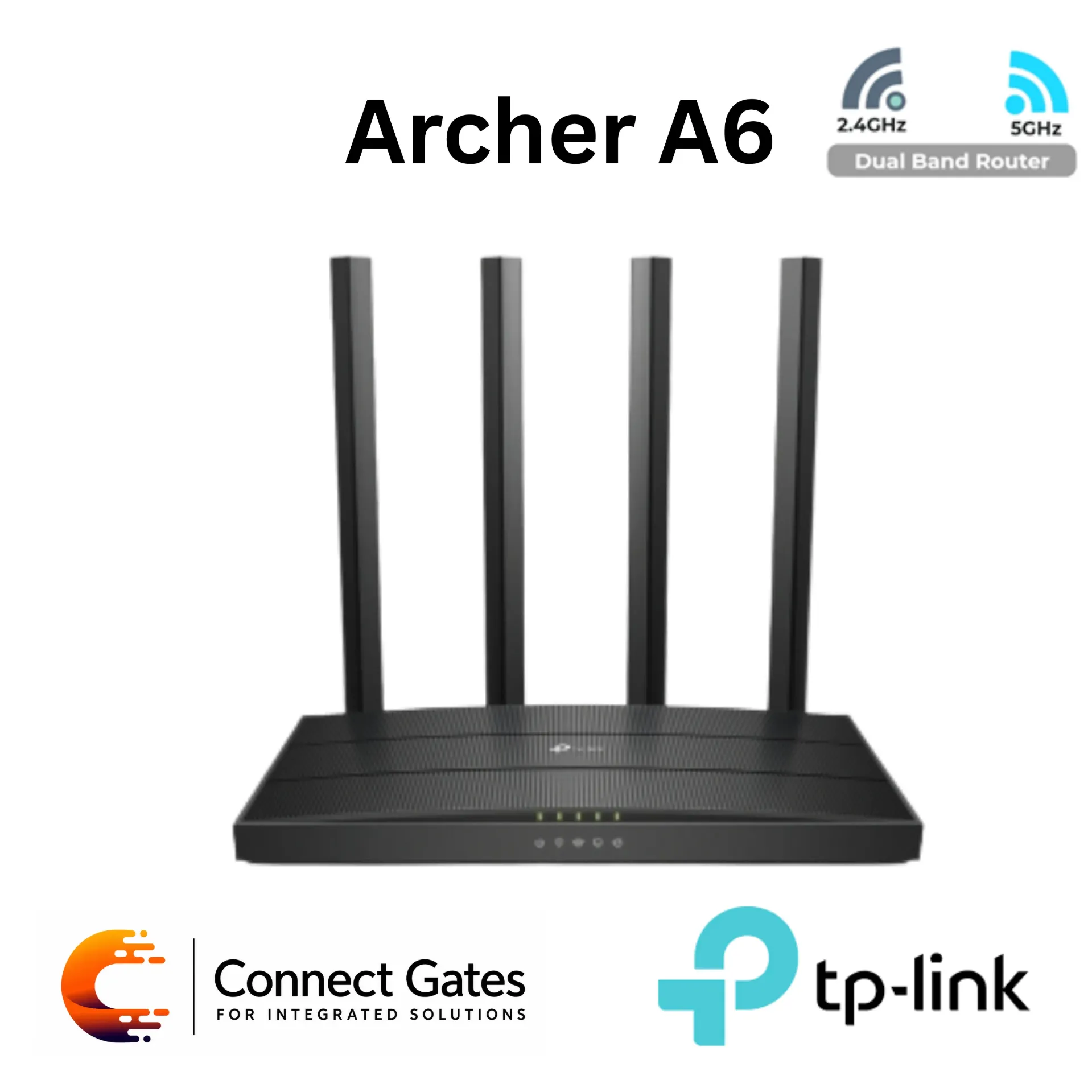 [Archer A6] TP-Link Archer A6 – AC1200 Dual-Band Wi-Fi Router with 4 Antennas, Gigabit Ports, WPA3, MU-MIMO & Beamforming