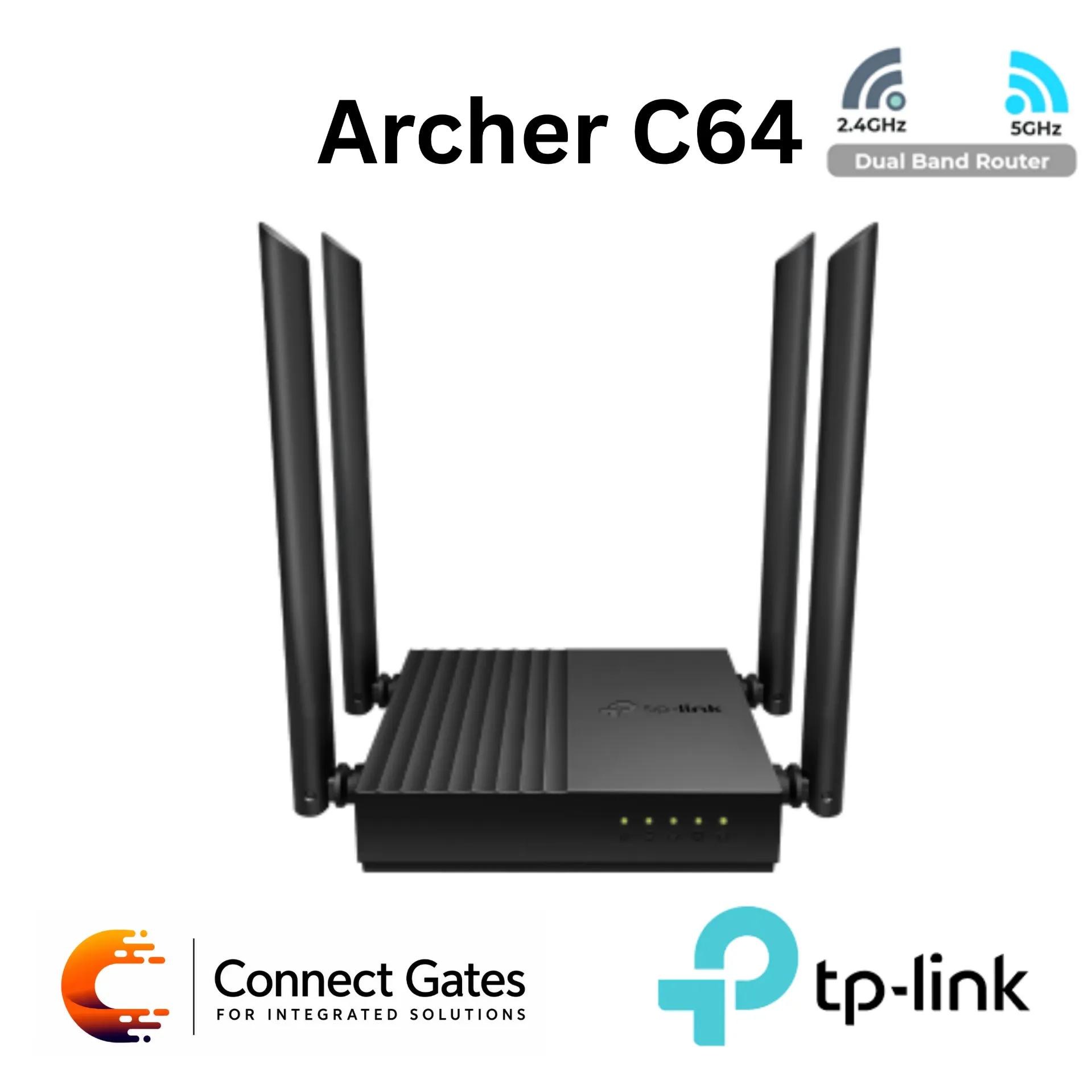 [Archer C64] TP-Link Archer C64 – AC1200 Dual-Band Wi-Fi Router with 4 Antennas, Gigabit Ports, WPA3, MU-MIMO & Beamforming