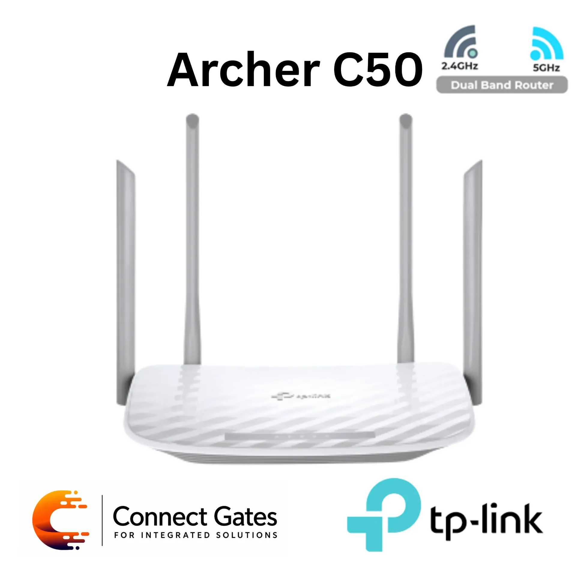 [Archer C50] TP-Link Archer C50 – AC1200 Dual-Band Wi-Fi Router with 4 Antennas, 10/100Mbps Ports, WPA3, MU-MIMO & Beamforming