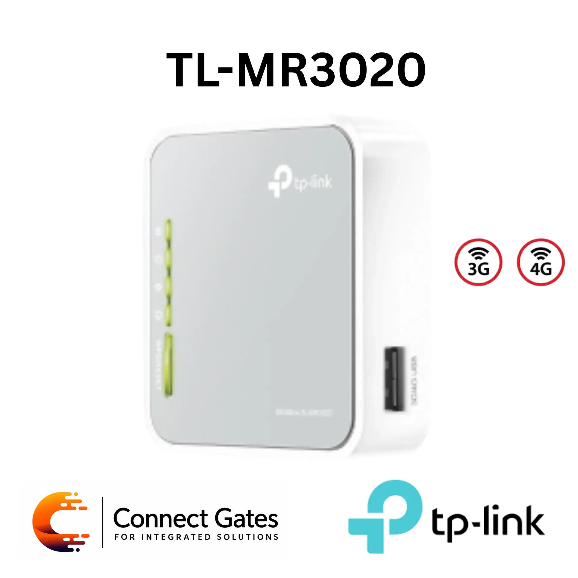 [TL-MR3020] TP-Link TL-MR3020 – 300Mbps Portable 3G/4G Wireless N Router with USB Modem Support, Fast Ethernet Port & Compact Design