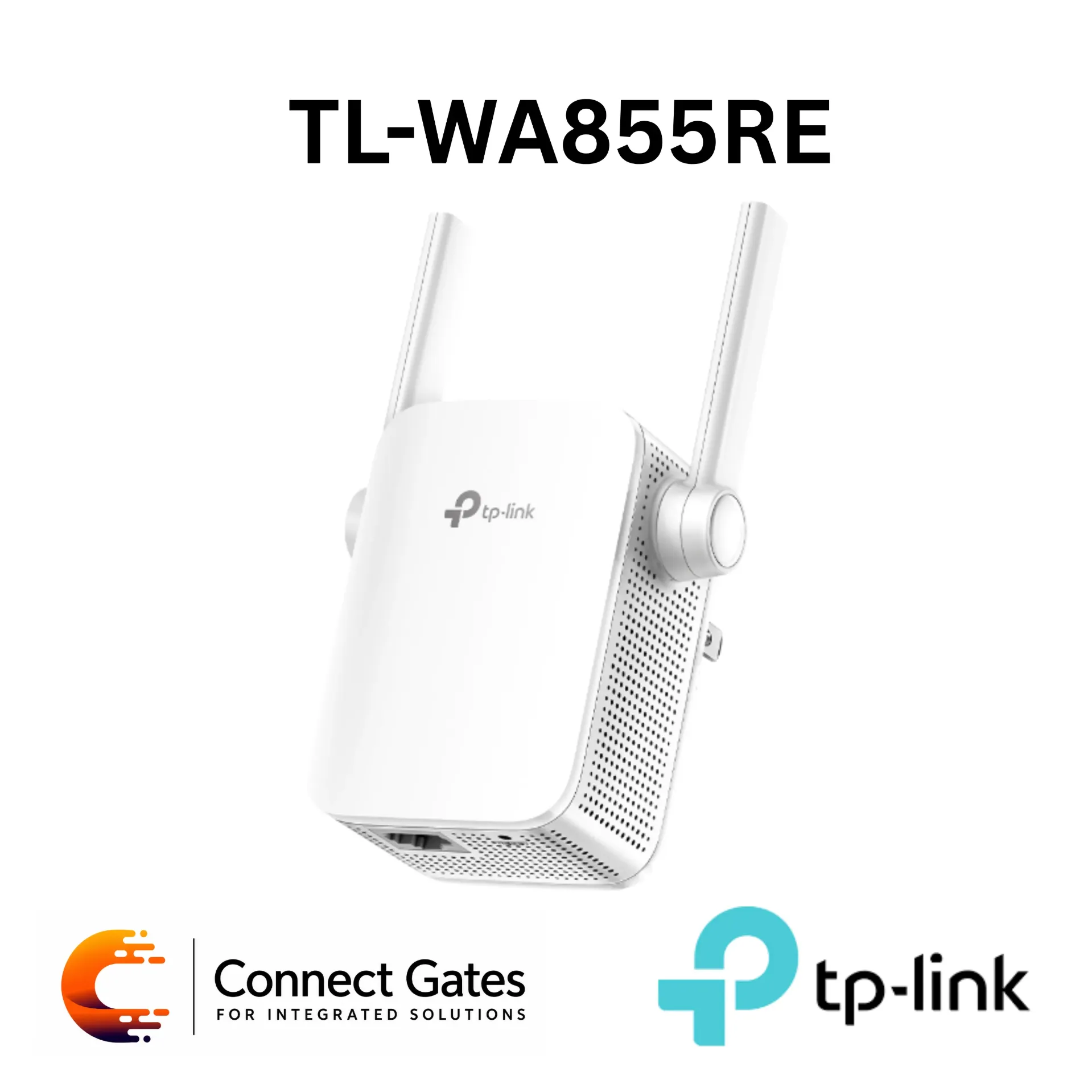 [TL-WA855RE] TP-Link TL-WA855RE – 300Mbps Wi-Fi Range Extender with 2 External Antennas, Fast Ethernet Port & Wall-Plugged Design