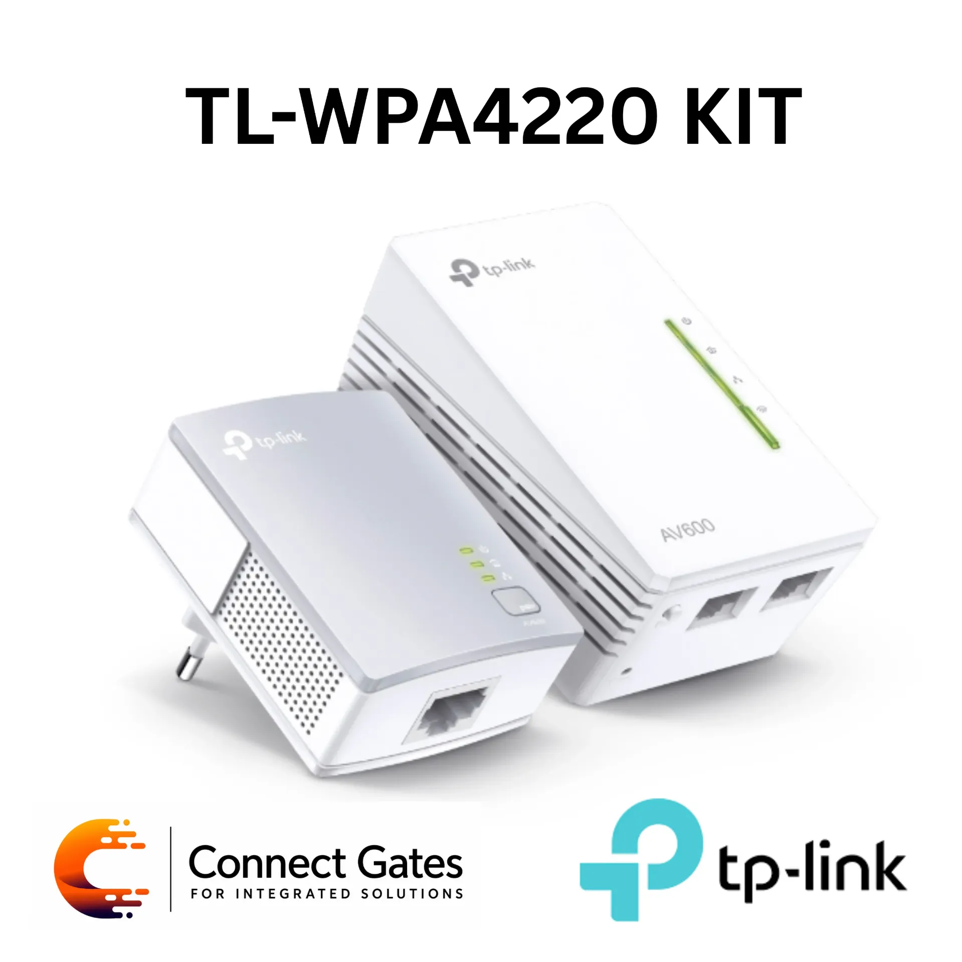 [TL-WPA4220 KIT] TP-Link TL-WPA4220 KIT – AV600 Powerline N300 Wi-Fi Kit with TL-WPA4220 Wi-Fi Extender, TL-PA4010 Adapter, HomePlug AV2 & Plug and Play
